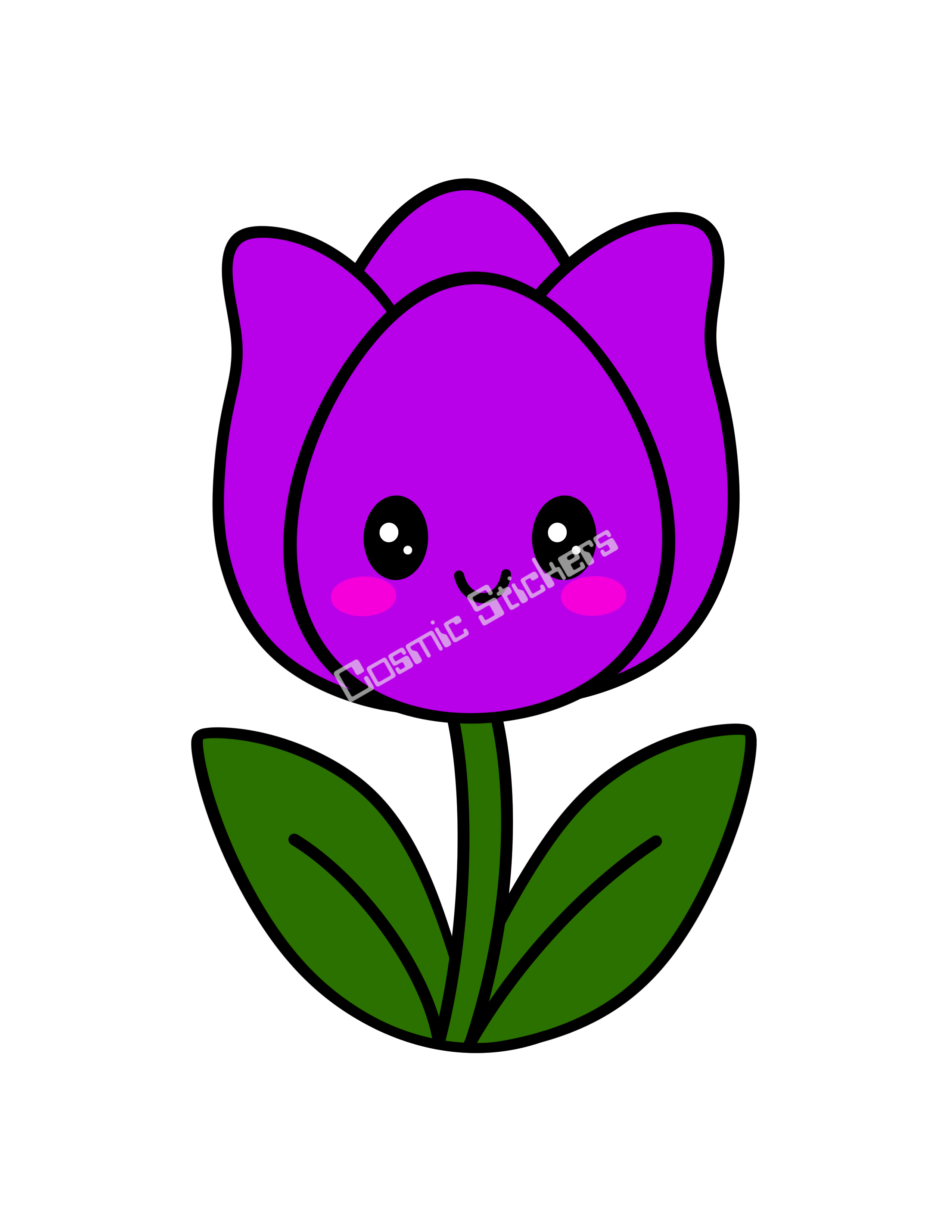 Cosmic Stickers- Purple Tulip