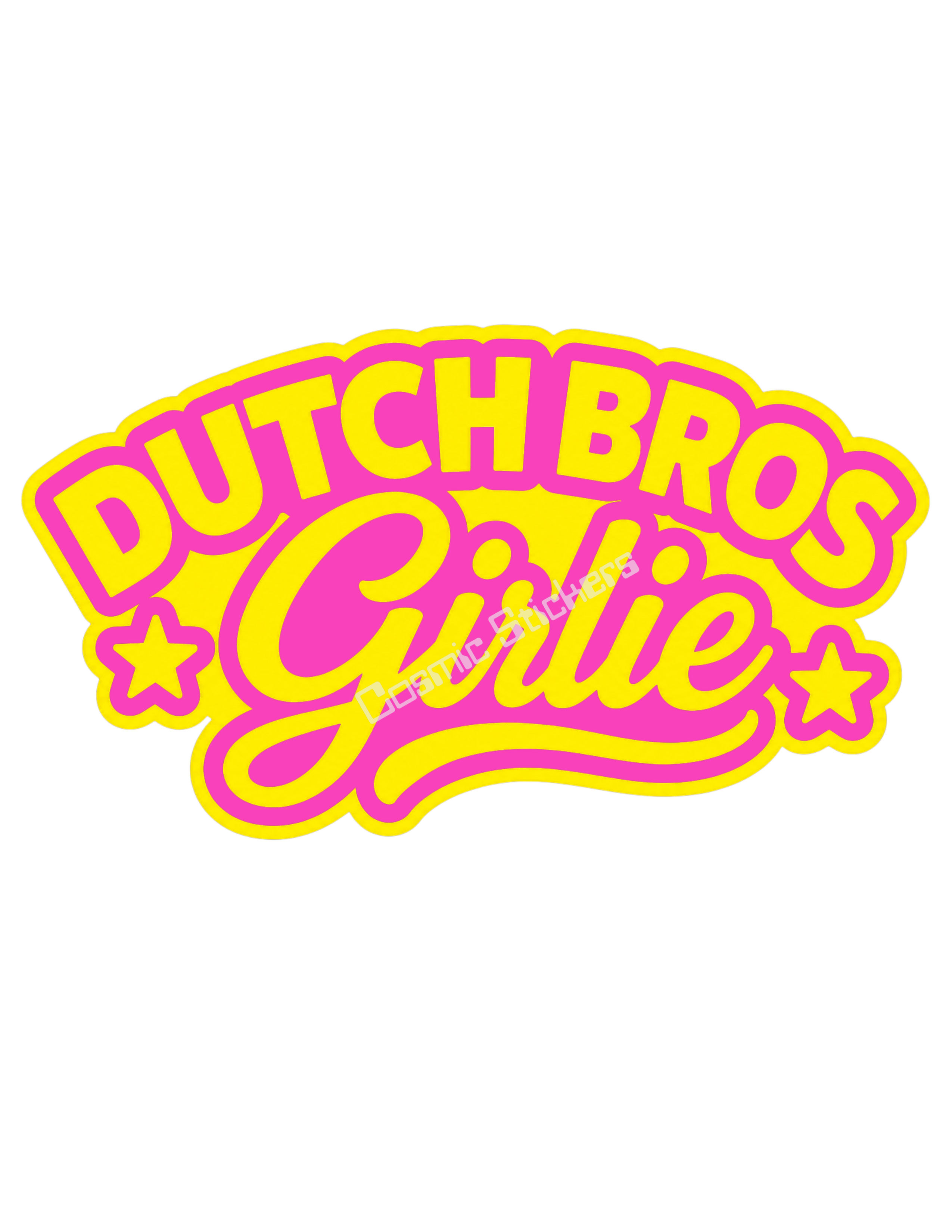 Dutch Bros Girlie - Light Pink & Yellow