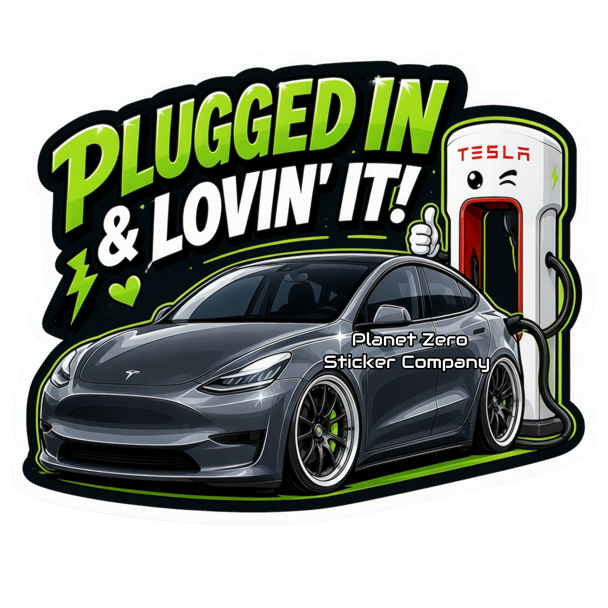 TESLA (Gray) premium die-cut vinyl sticker by Cosmic Stickers