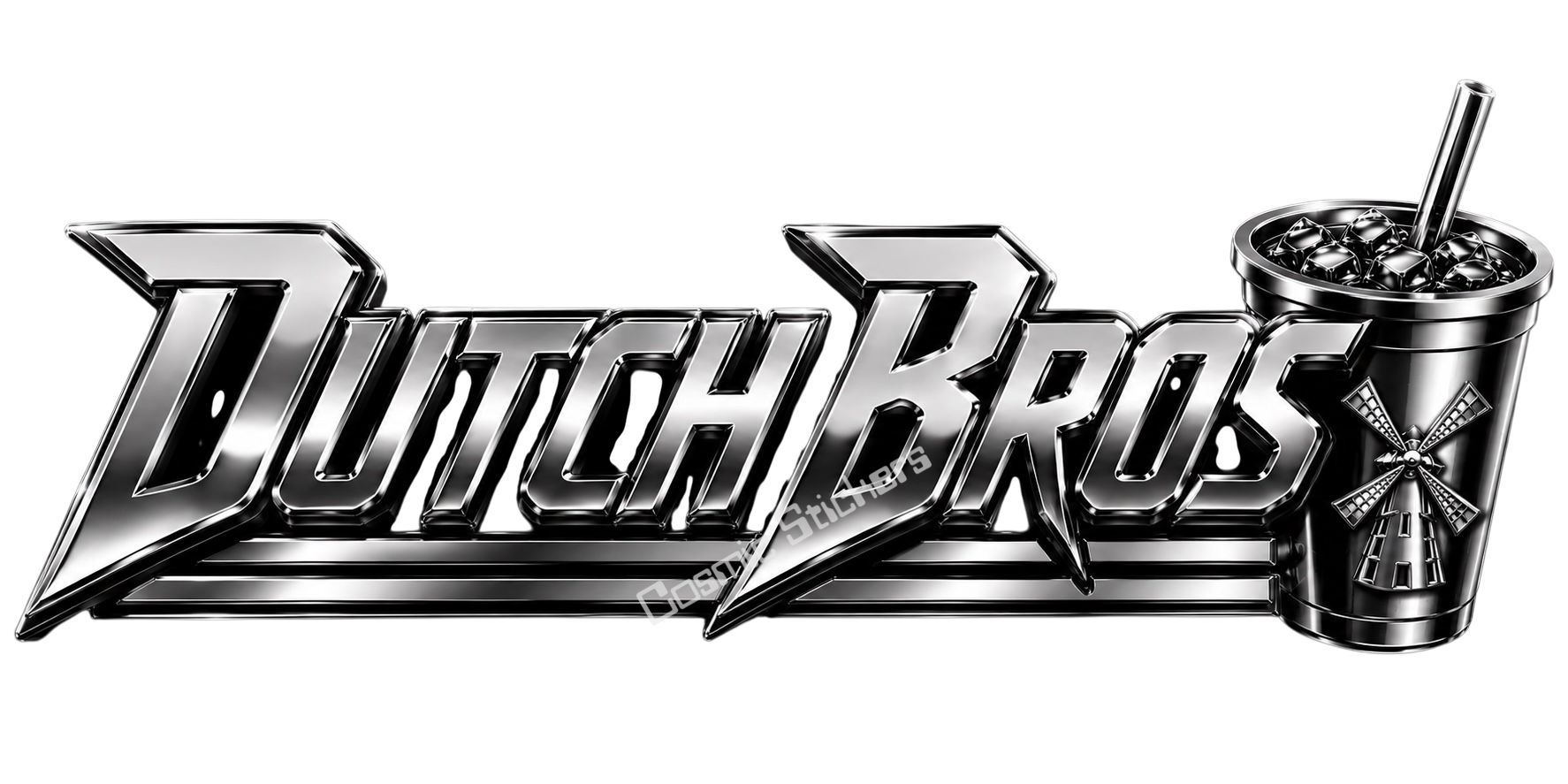Fan-Made Dutch Bros Chrome Edition | Sticker – Showcase Edition Vinyl Sticker