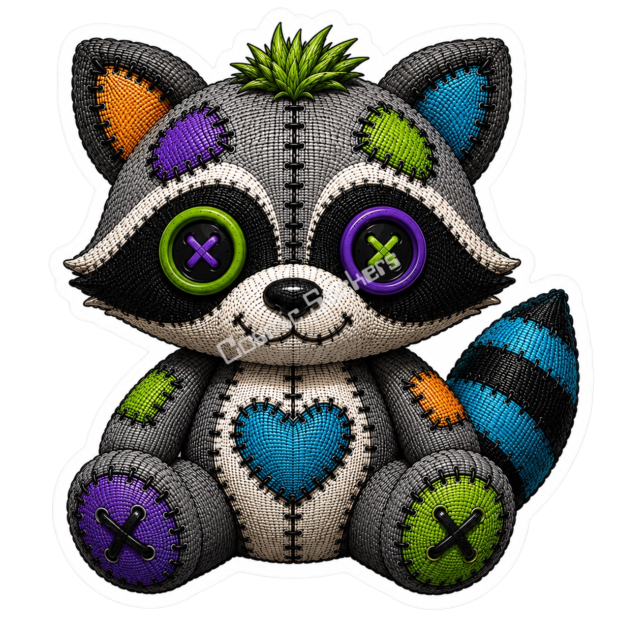 Adorable & Disturbed - Animal Collection - Raccoon premium die-cut vinyl sticker by Cosmic Stickers
