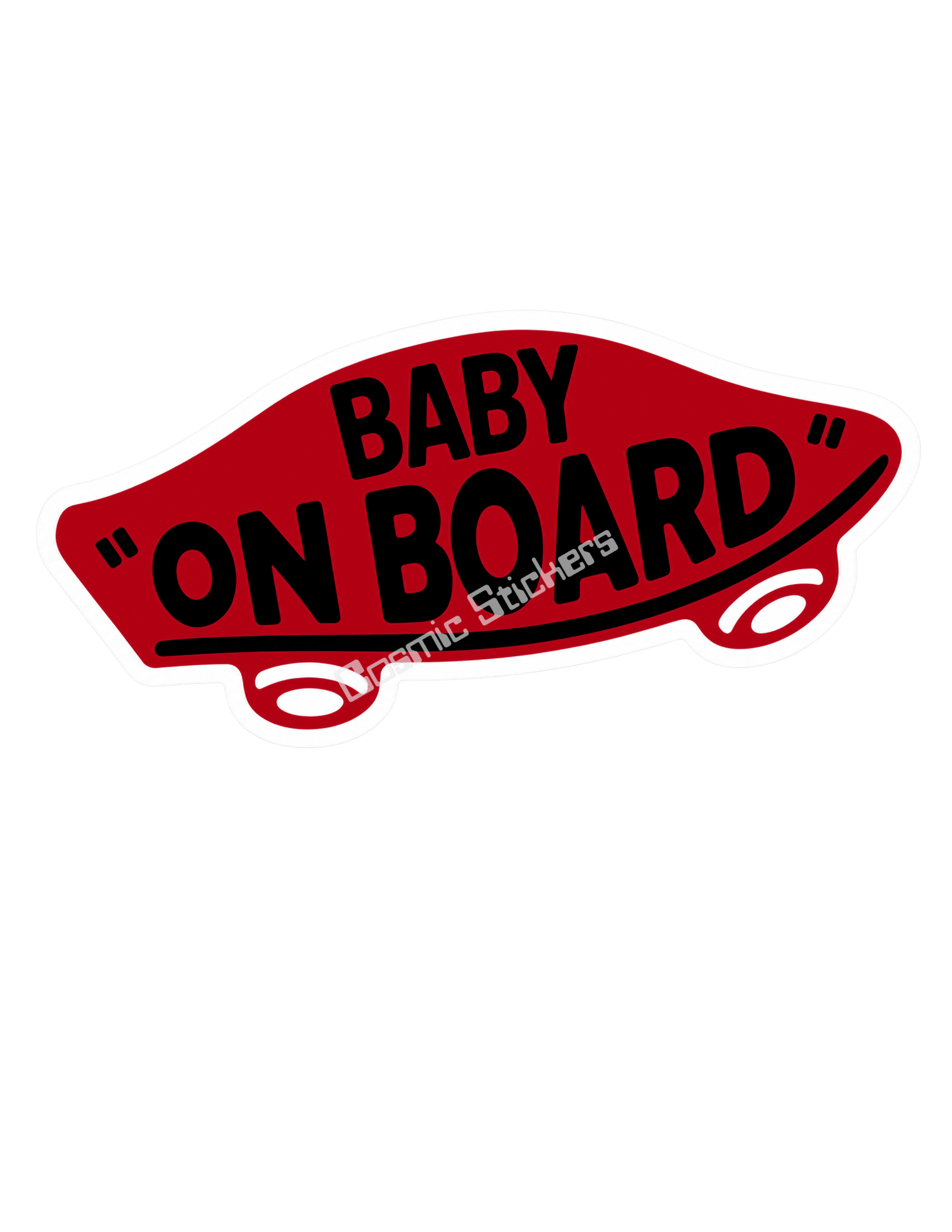 Baby On Board - Red & Black Skateboard