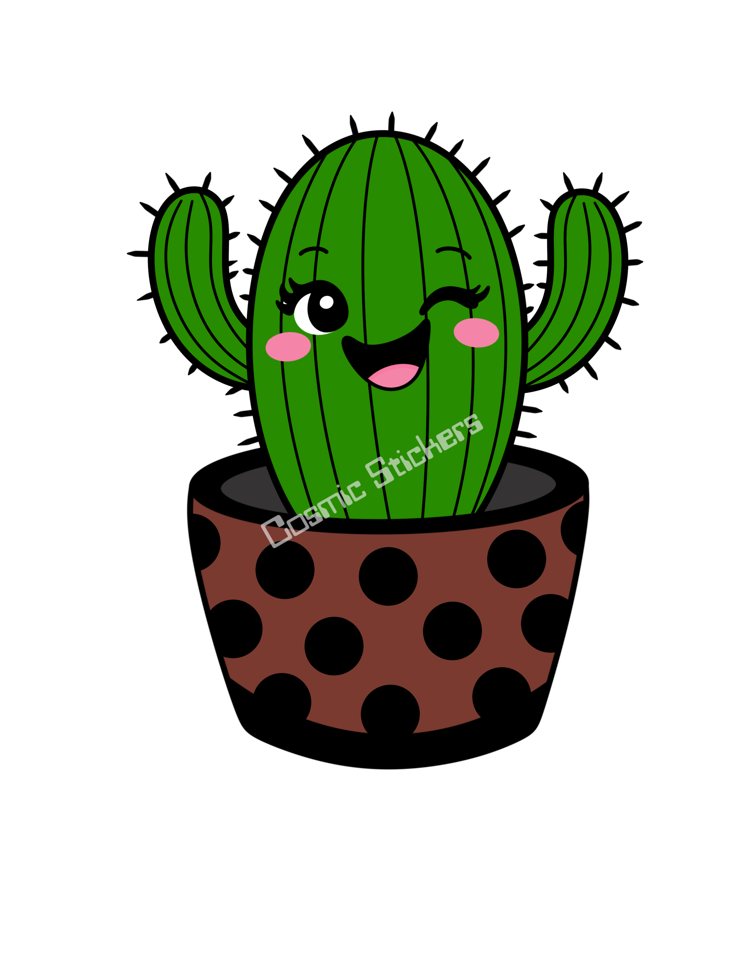 Cosmic Stickers - Brown Cactus
