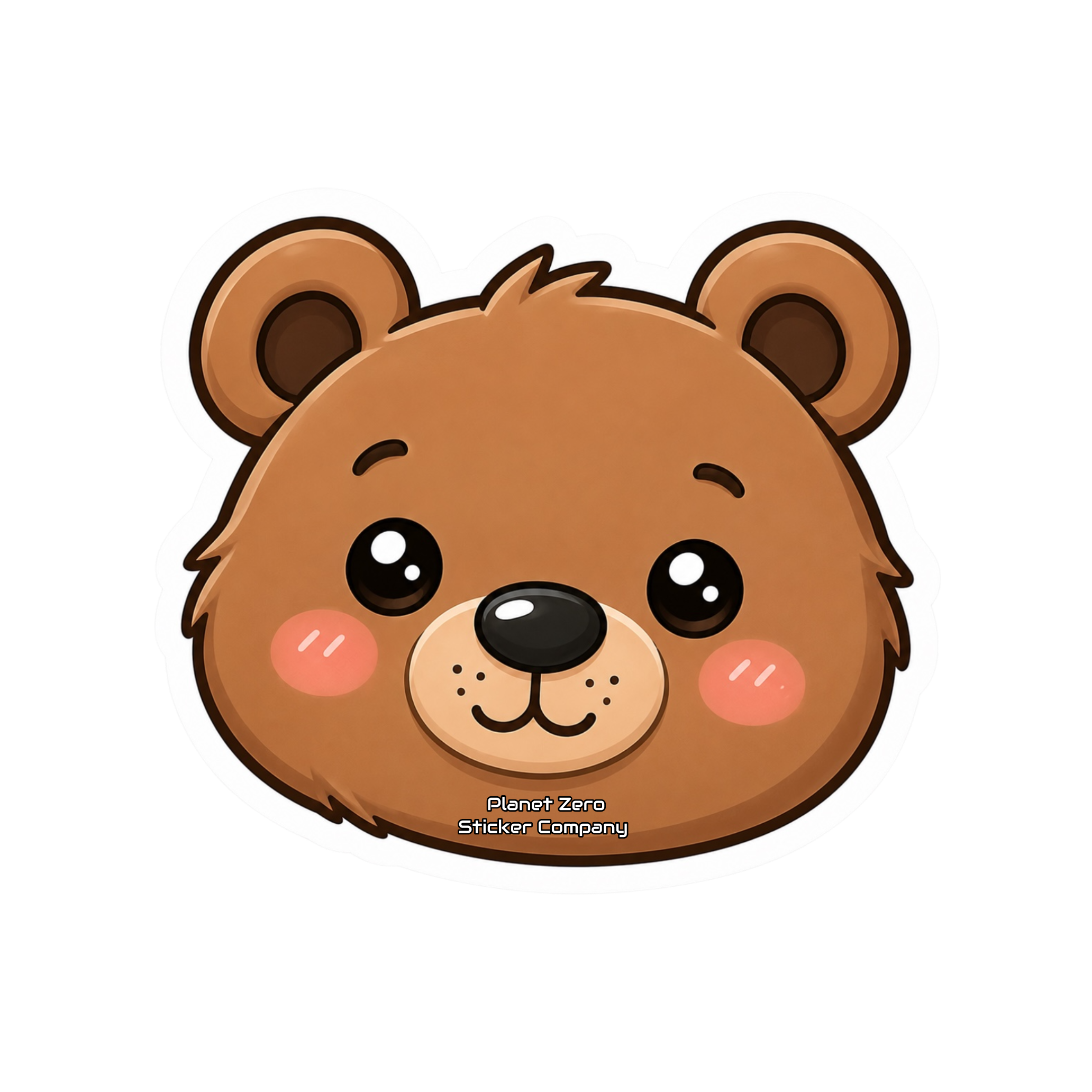 Kawaii Critters • Blushing Bear• premium die-cut vinyl sticker by Cosmic Stickers