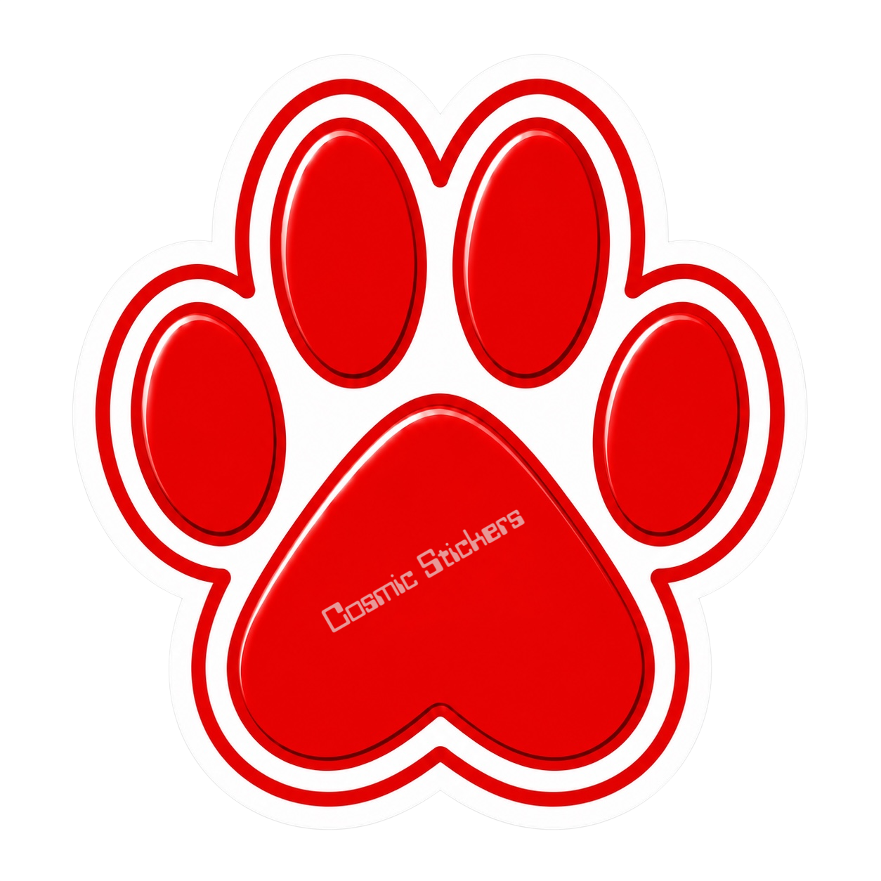 Dog Paw Print - Red