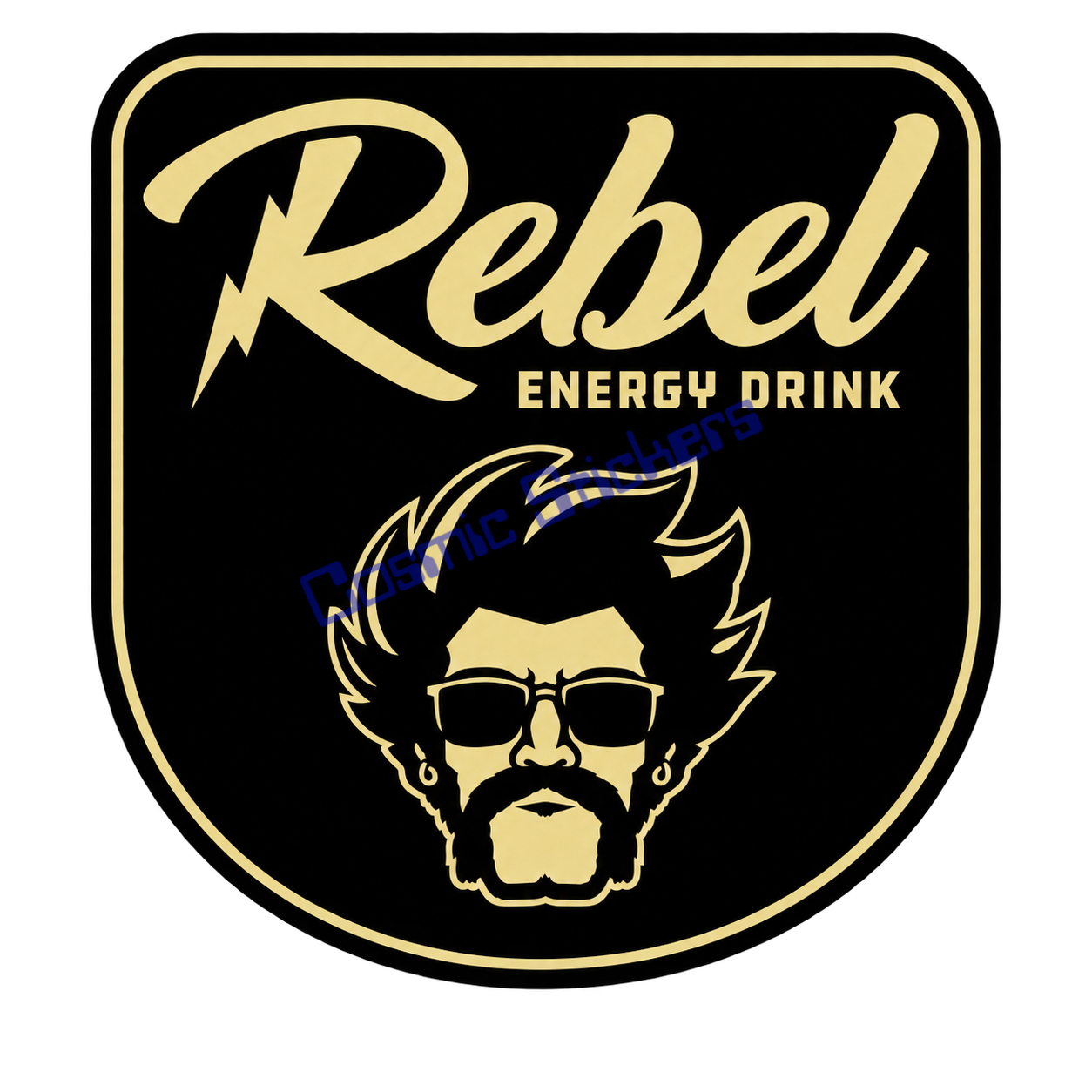 Fan-Made Dutch Bros Rebel Energy Black & Gold Sticker