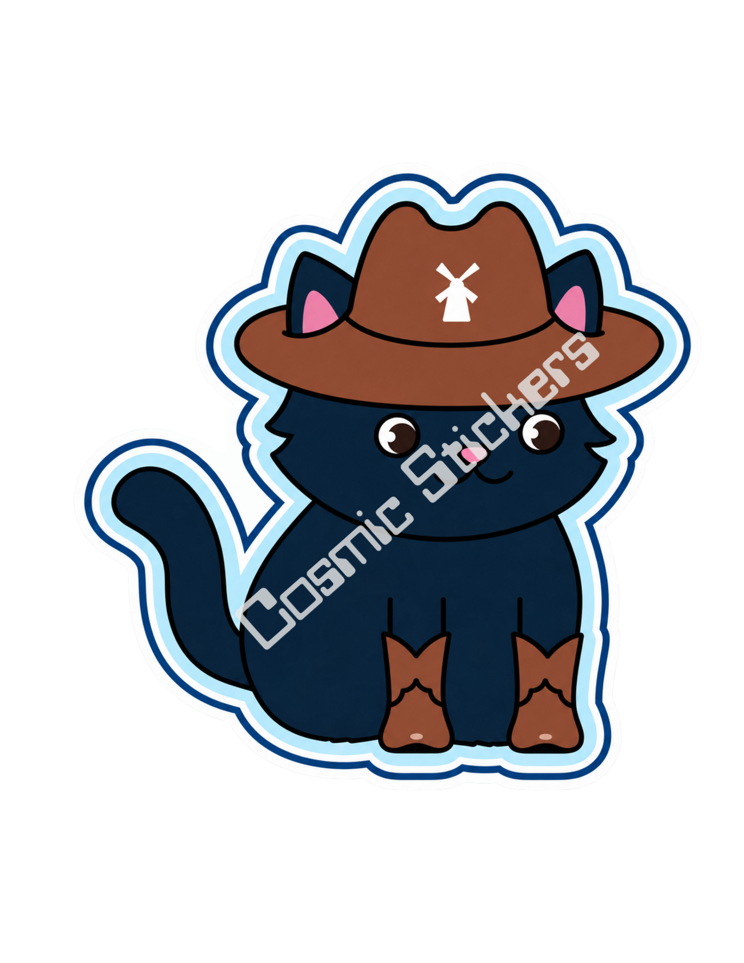 Fan-Made Dutch Bros Cowboy Cat Sticker