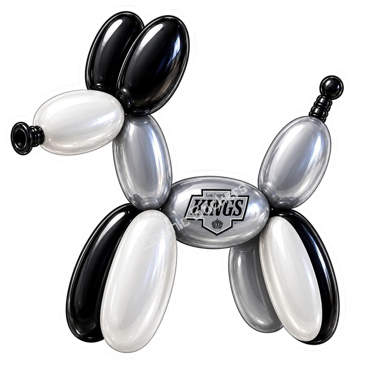 Balloon Animal Stickers - Black & Gray w/ LA K Logo premium die-cut vinyl sticker by Cosmic Stickers