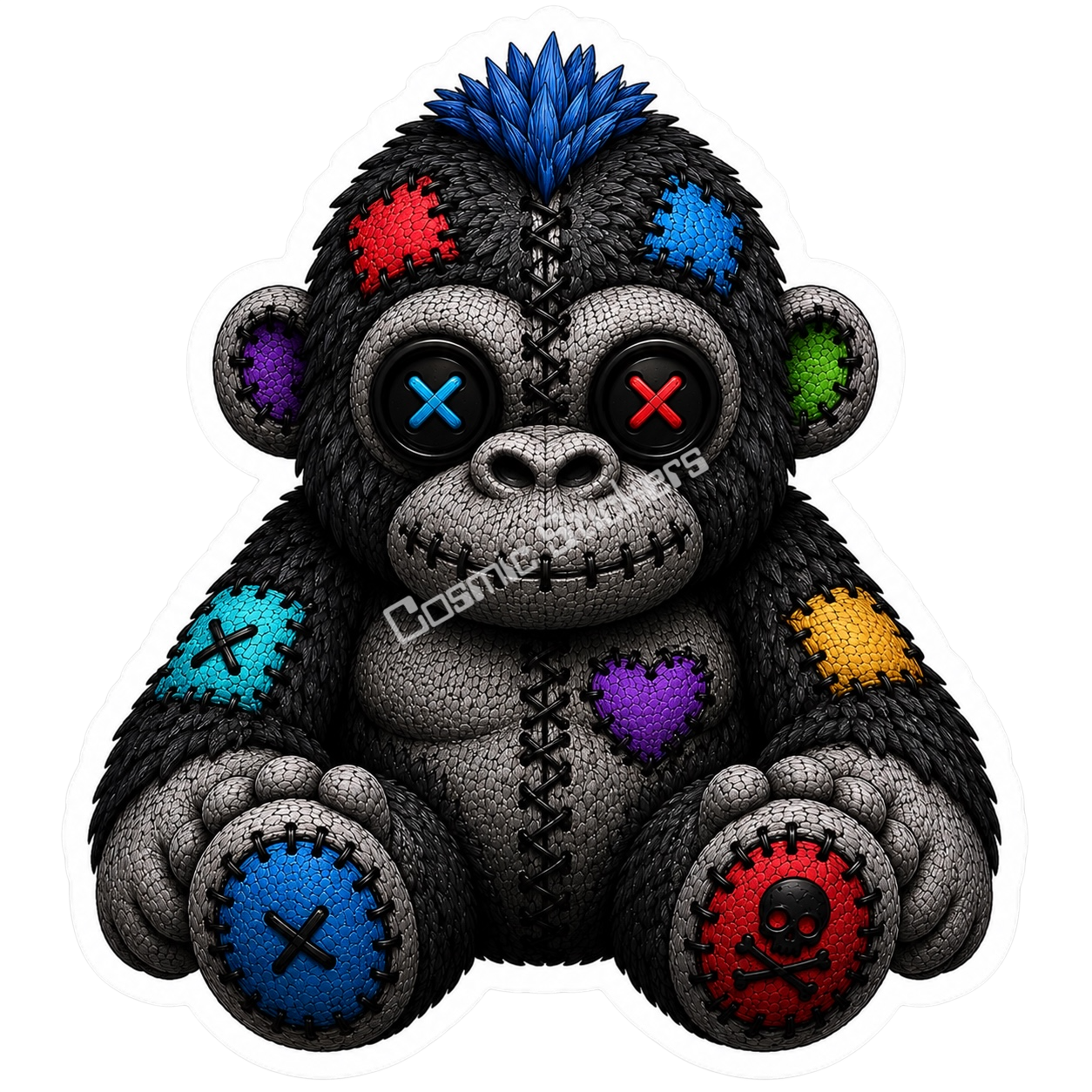 Adorable & Disturbed - Animal Collection - Gorilla premium die-cut vinyl sticker by Cosmic Stickers