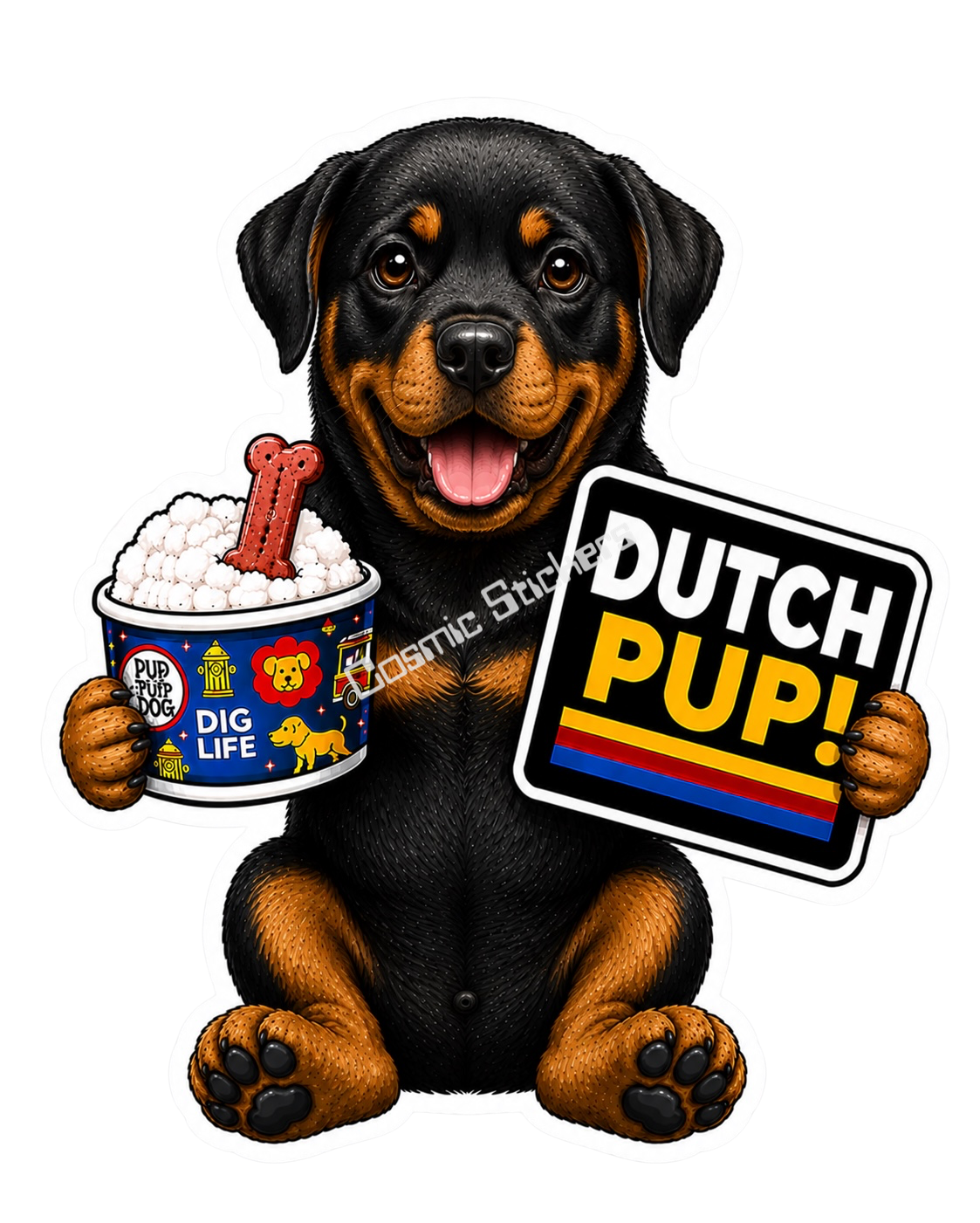 Fan-Made Dutch Pups! - Rottweiler Vinyl Sticker