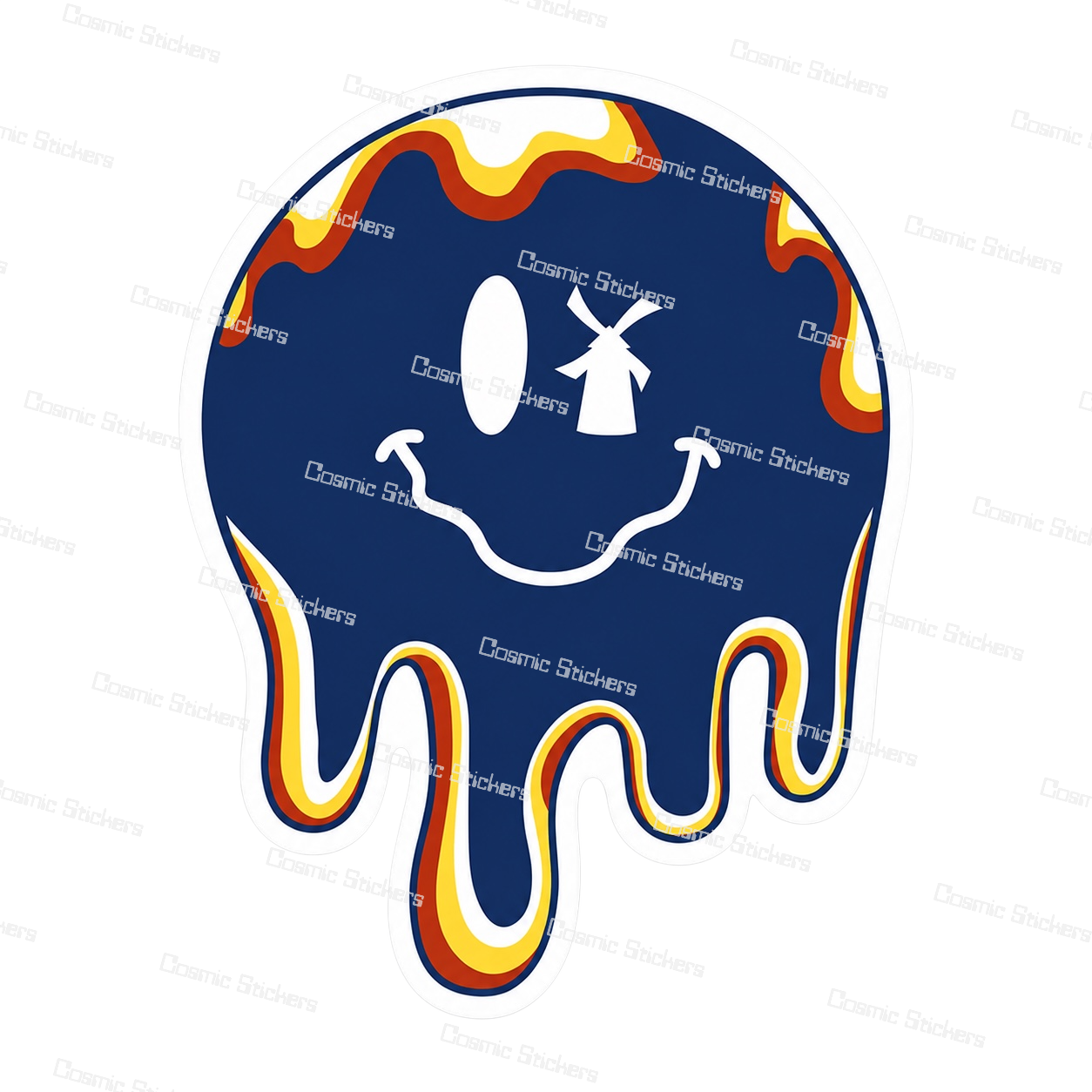 Drippy Windmill Smiley | Dutch Bros Inspired Fan-Made Sticker