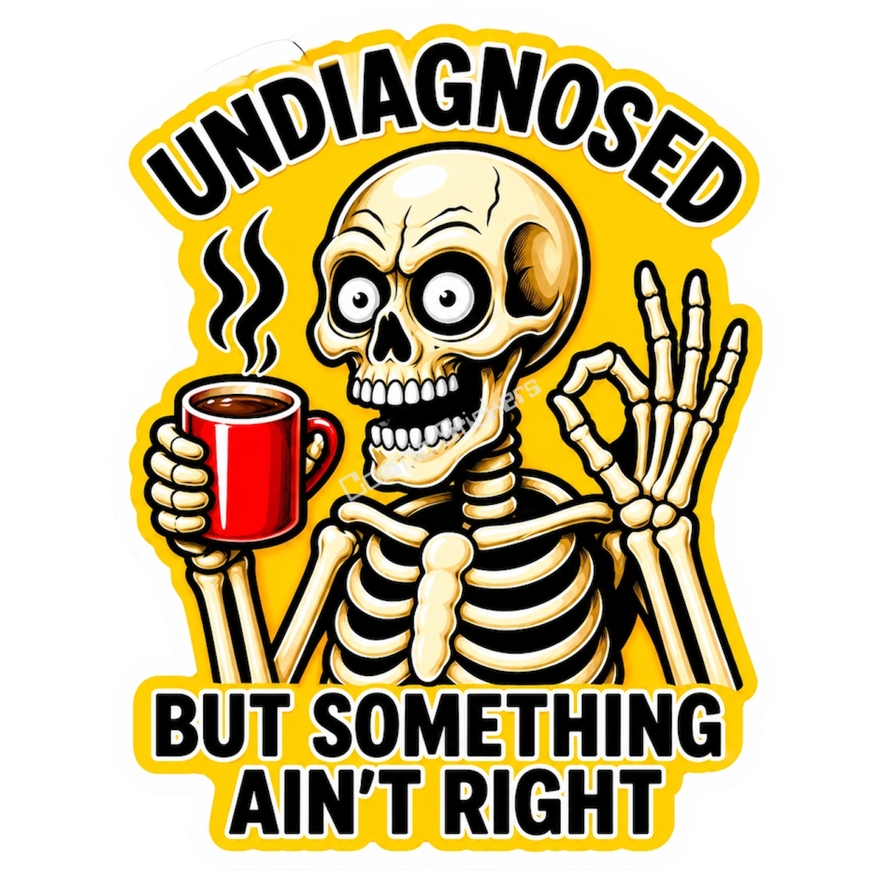 Undiagnosed premium die-cut vinyl sticker by Cosmic Stickers