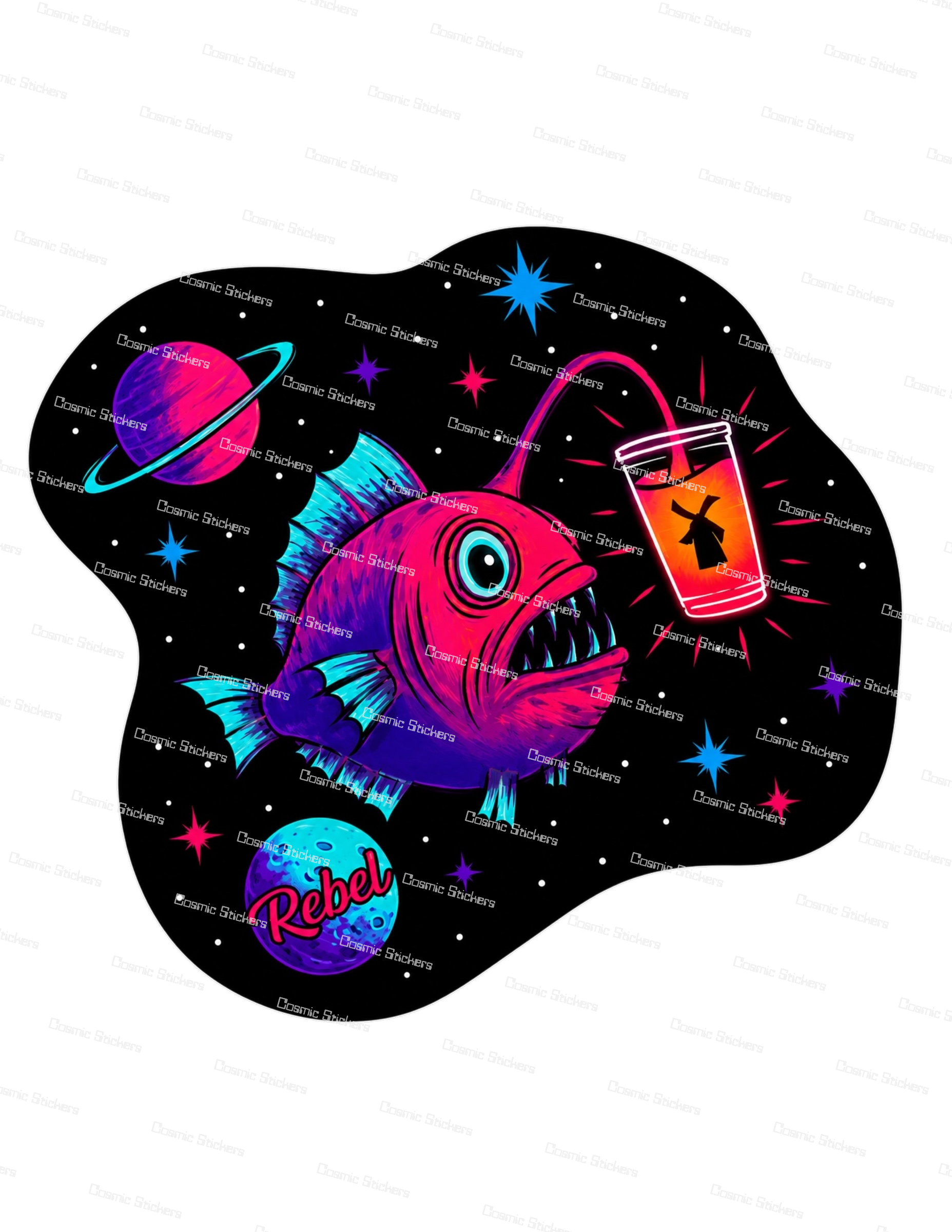 Rebel Space Fish | Dutch Bros Inspired Fan-Made Sticker