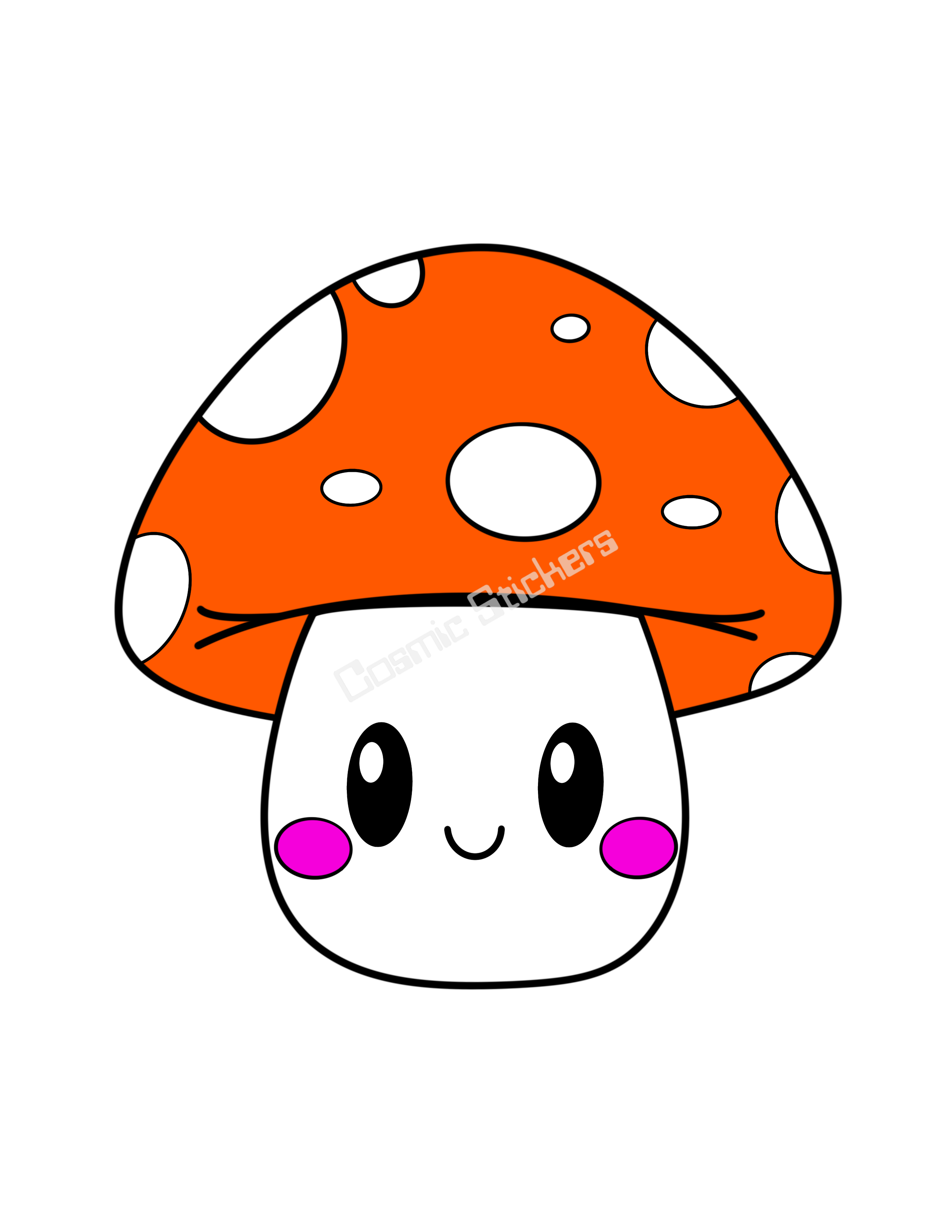 Cosmic Stickers - Orange Mushroom