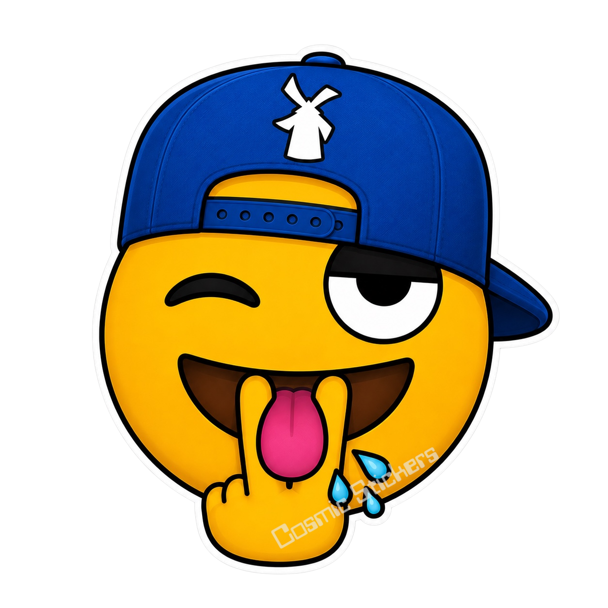 Dutch Bros - Emoji w/ Tongue Blue Hat