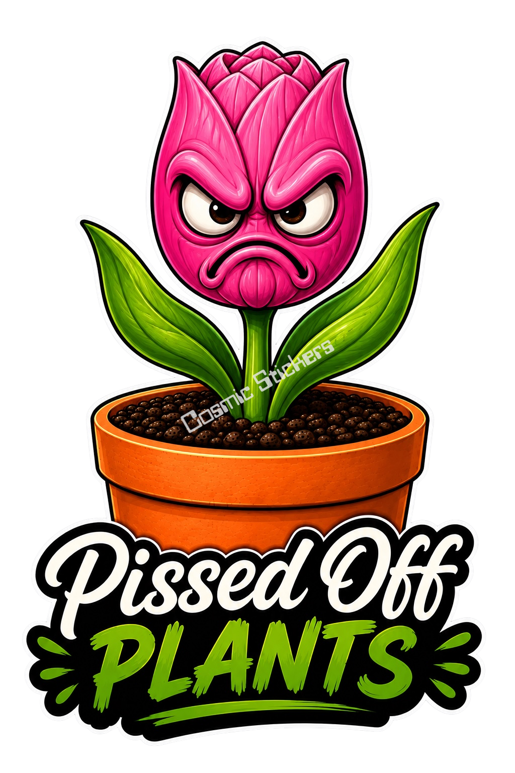 Pissed Off Plants – Prickly Business Vinyl Sticker