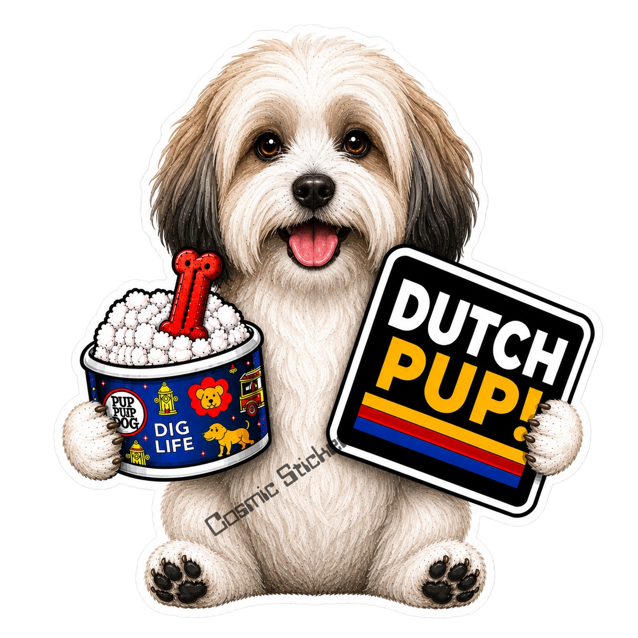 Fan-Made Dutch Pups! - Havanese Vinyl Sticker