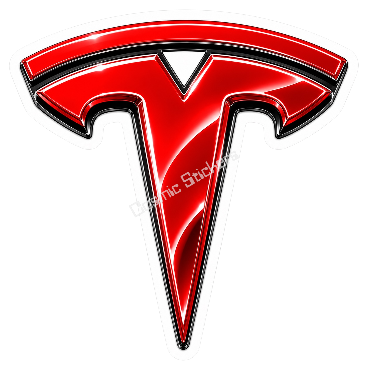Tesla Logo Sticker - Red