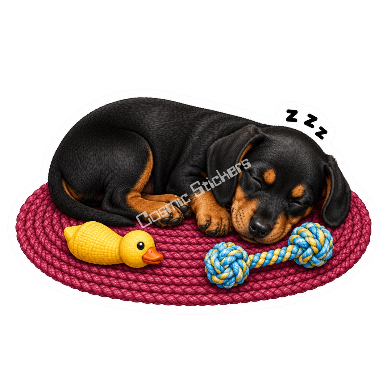Paws & Dreams - Dachshund premium die-cut vinyl sticker by Cosmic Stickers