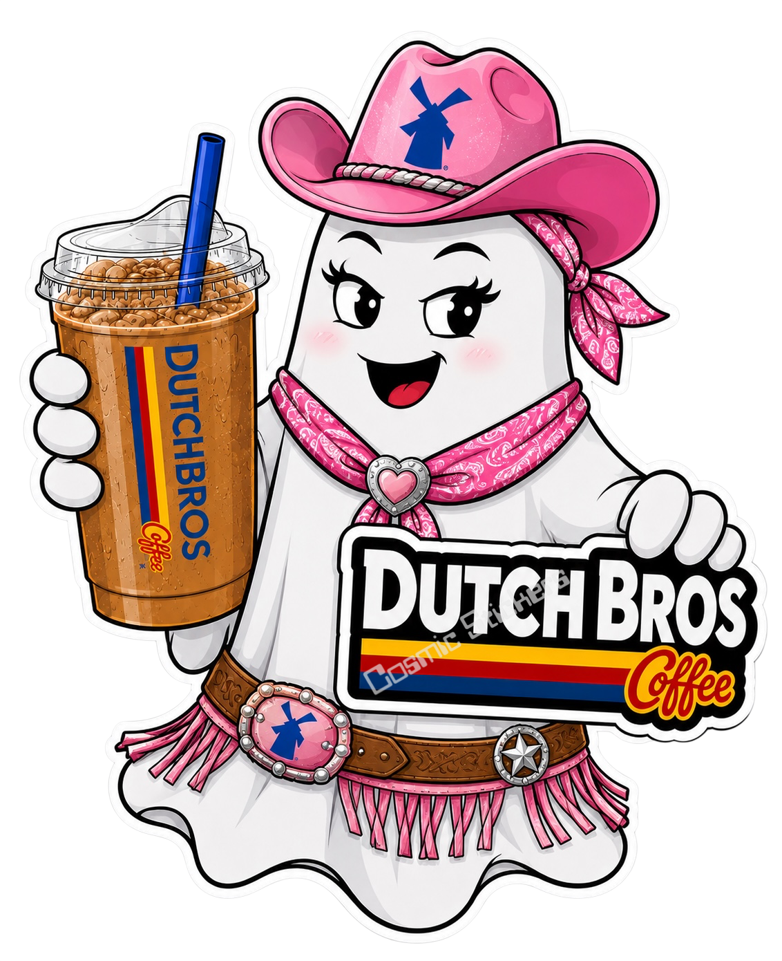 Fan-Made Boo Crew – Ghostly Pick-Me-Up | Dutch Bros Inspired Vinyl Sticker