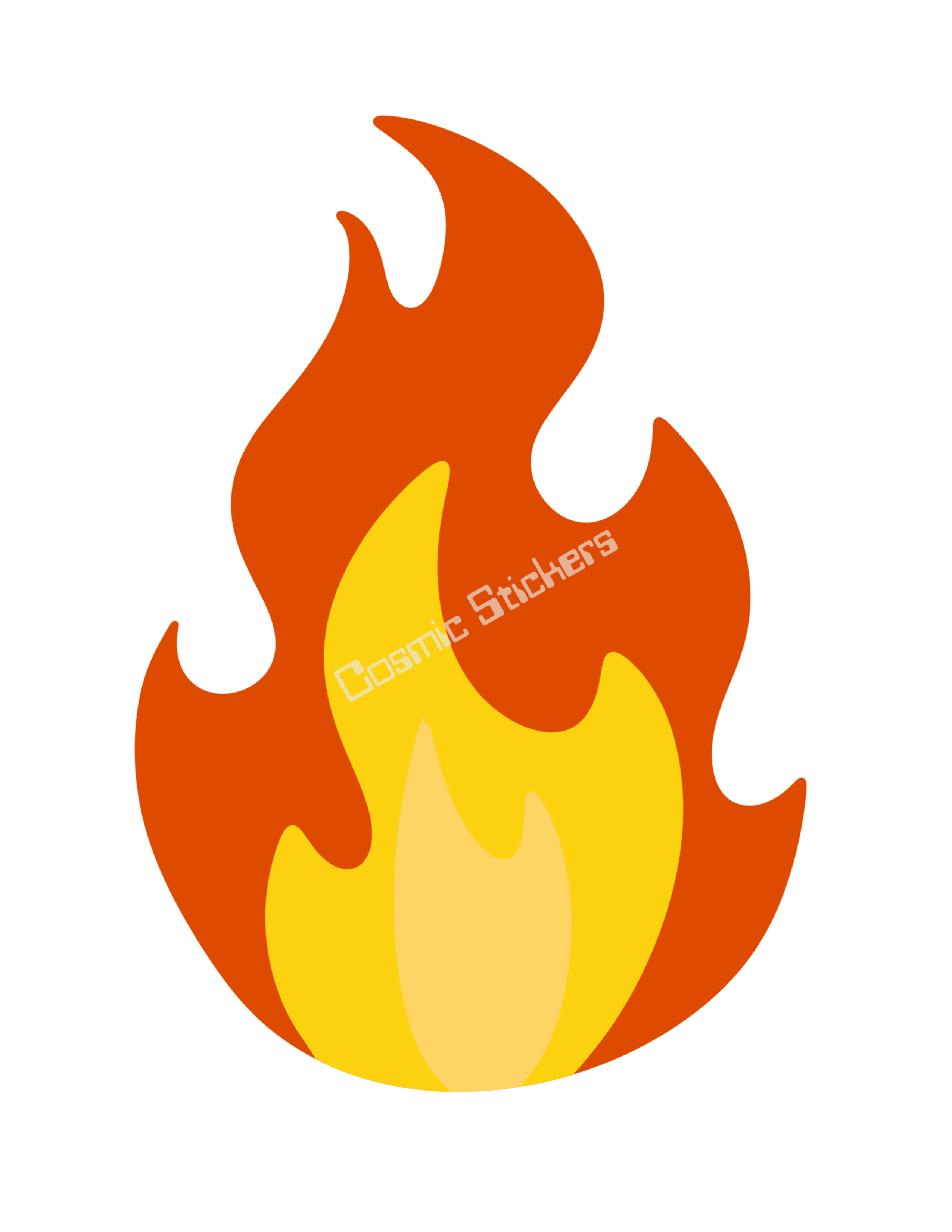 Cosmic Stickers - Orange/Yellow Flame