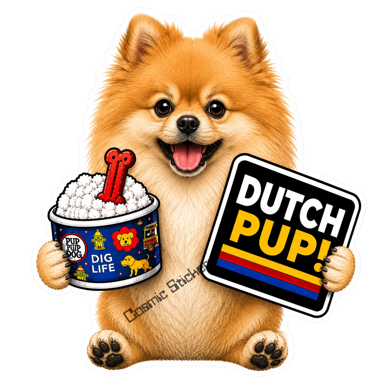 Fan-Made Dutch Pups! - Pomeranian Vinyl Sticker