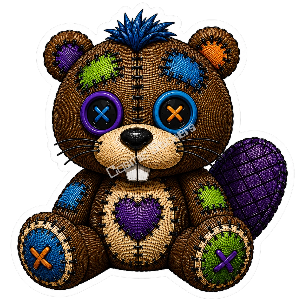 Adorable & Disturbed - Animal Collection - Beaver premium die-cut vinyl sticker by Cosmic Stickers