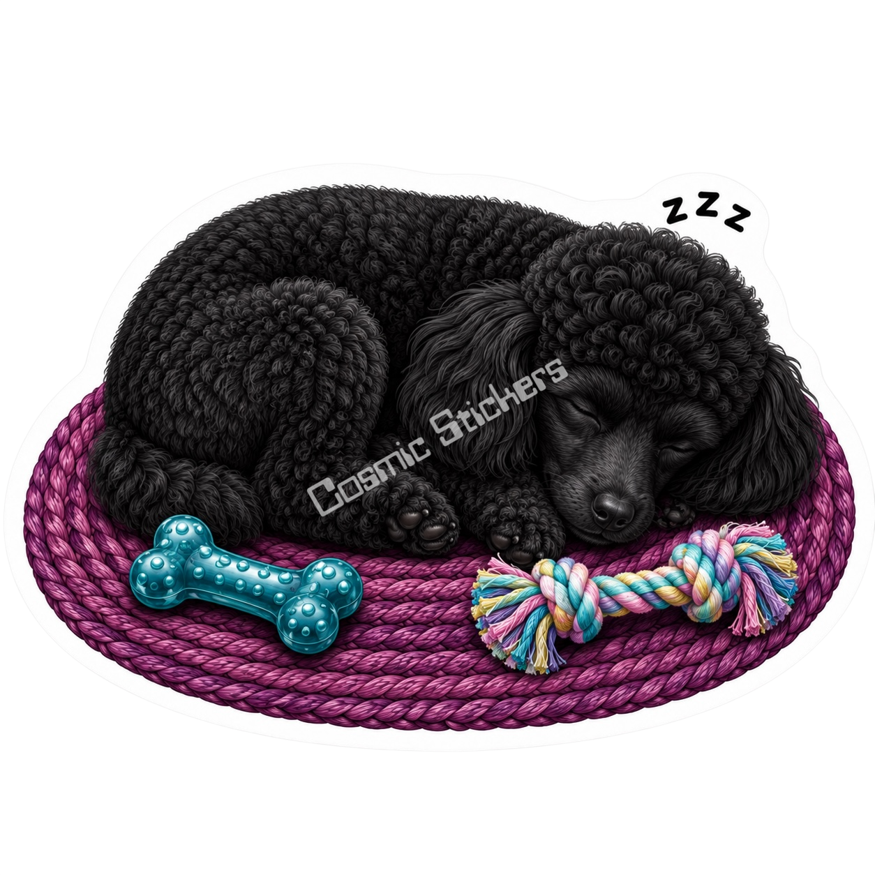 Paws & Dreams - Black Standard Poodle premium die-cut vinyl sticker by Cosmic Stickers