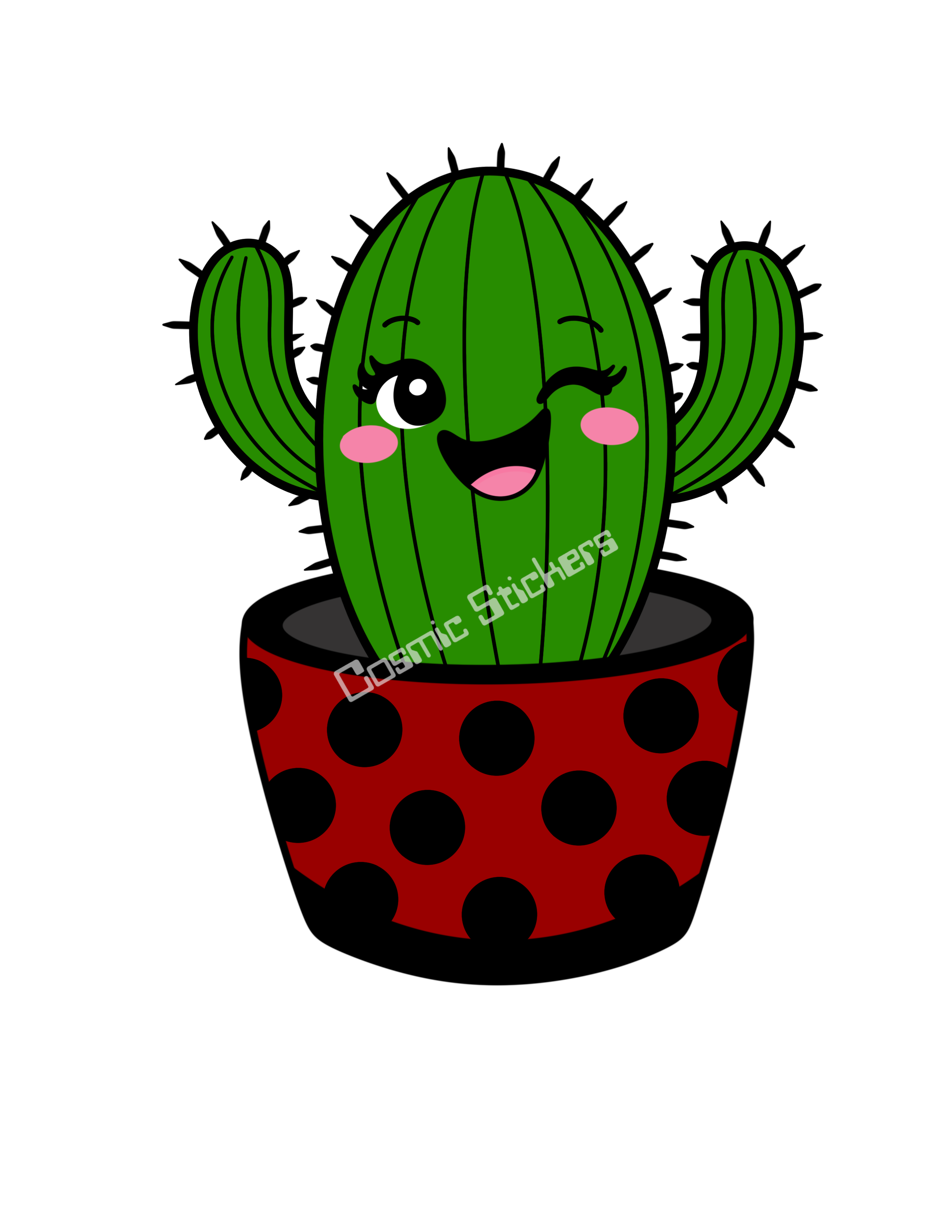 Cosmic Stickers - Red Cactus