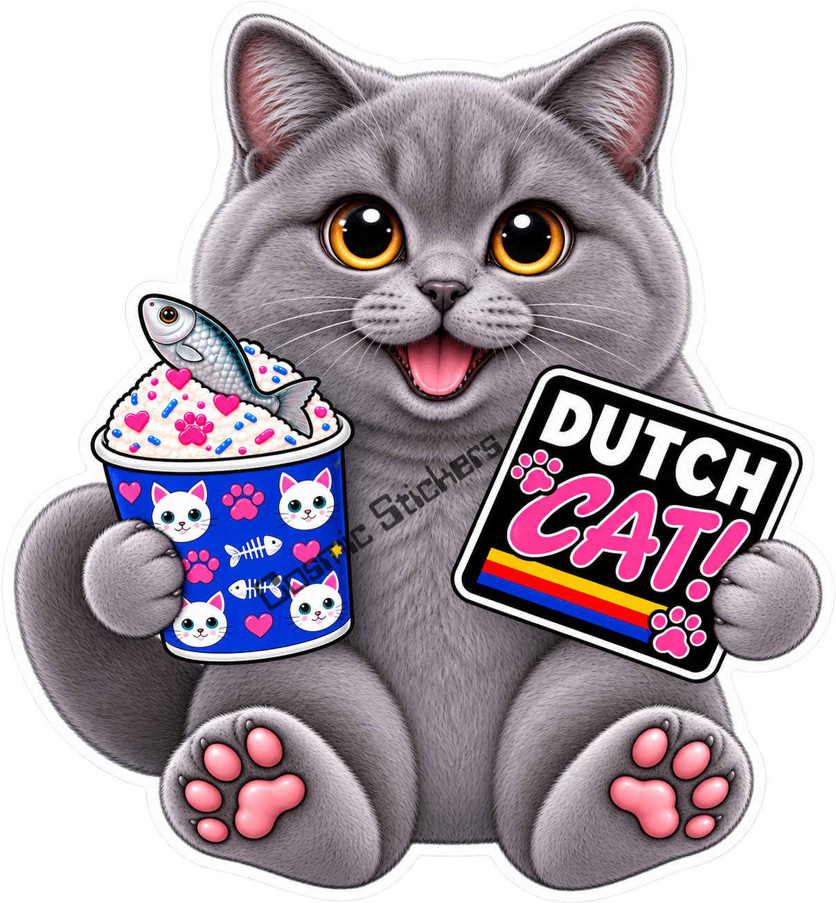 Fan-Made Dutch Cat - British Shorthair Vinyl Sticker