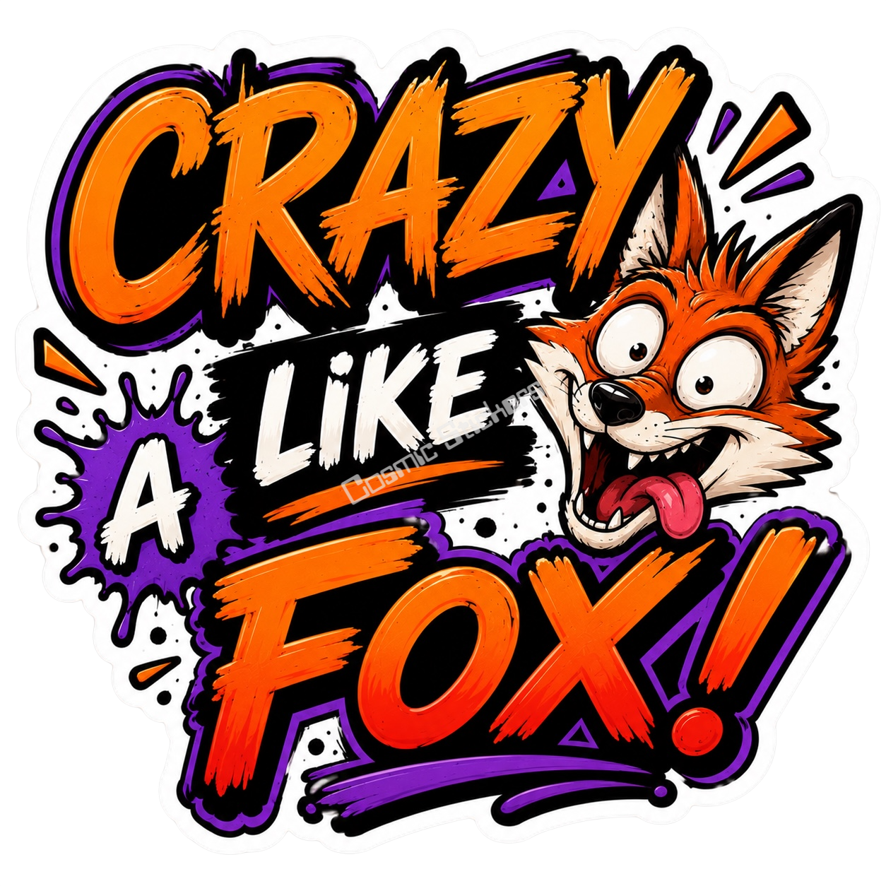 Cosmic Stickers - Crazy Like a Fox premium die-cut vinyl sticker by Cosmic Stickers
