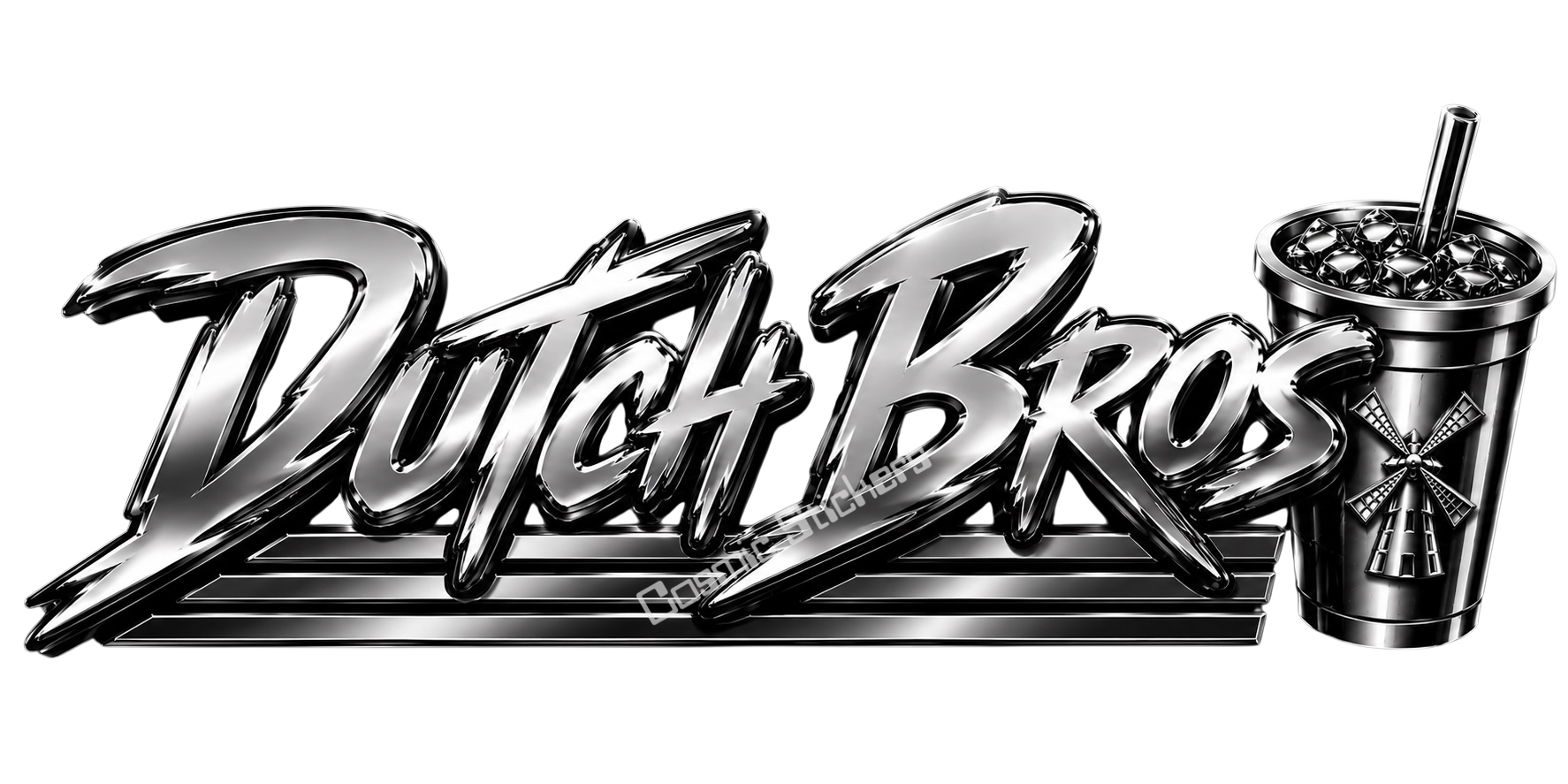 Fan-Made Dutch Bros Chrome Edition | Sticker – Studio Edition Vinyl Sticker