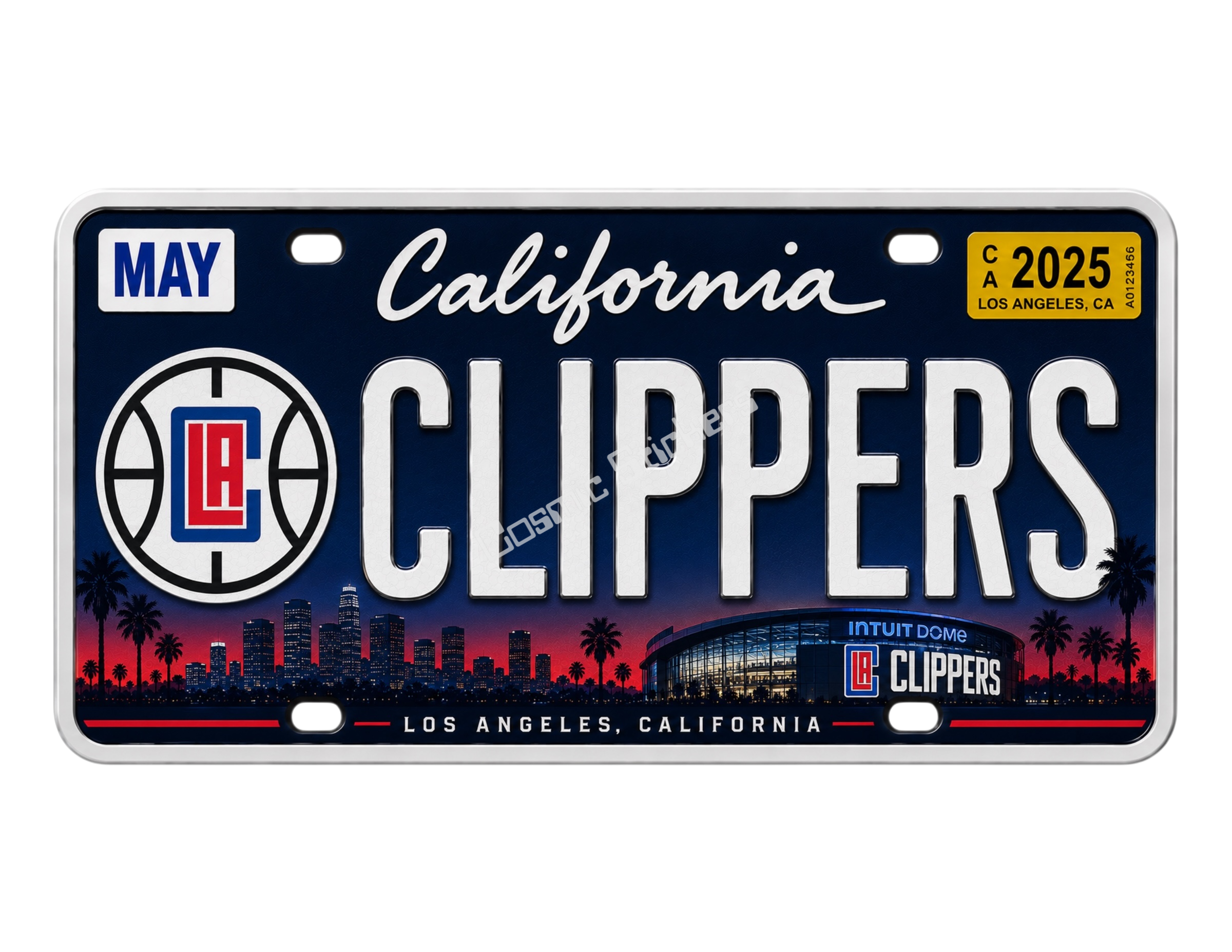 Sports Team License Plate Frame Sticker - Clippers premium die-cut vinyl sticker by Cosmic Stickers