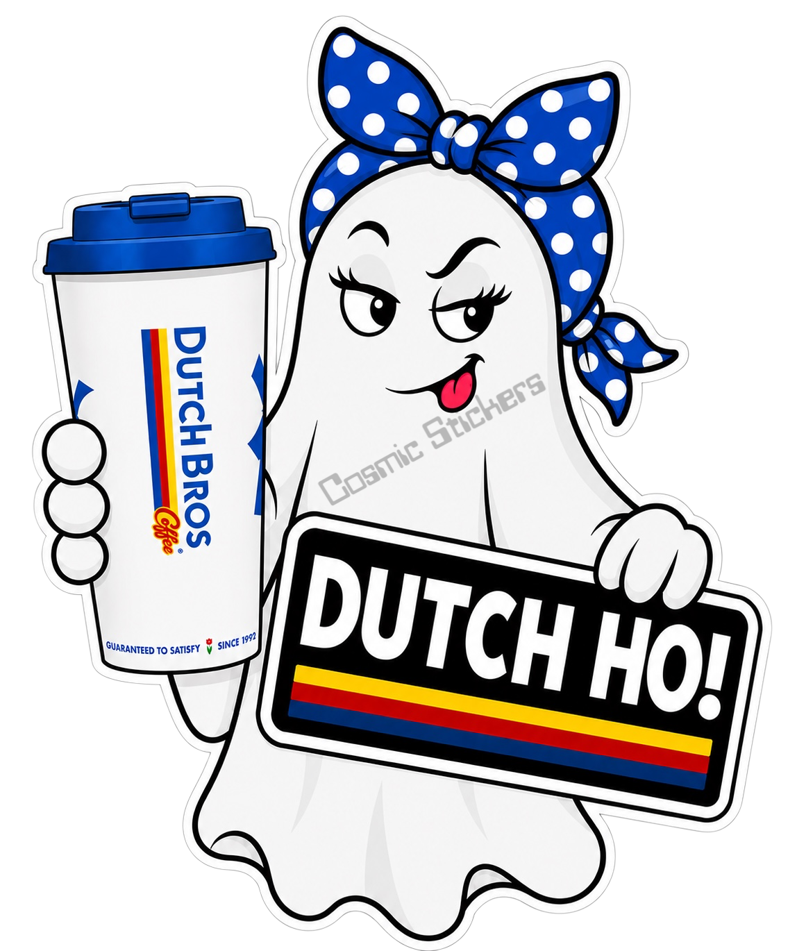 Fan-Made Boo Crew – Ghost Mode | Dutch Bros Inspired Vinyl Sticker