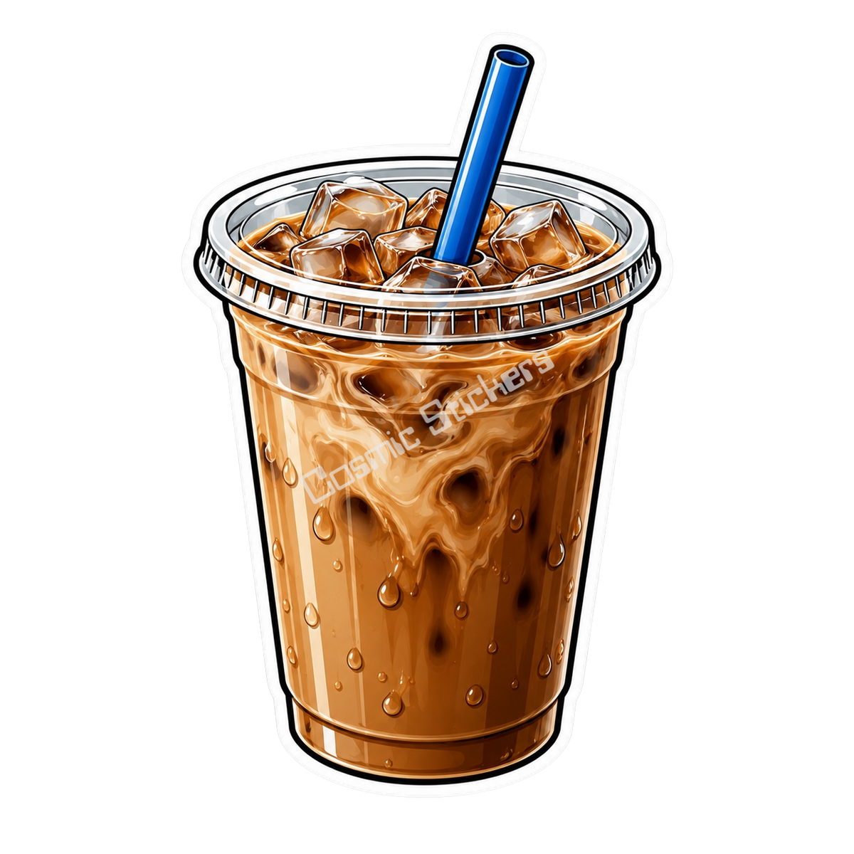 Cosmic Emoji - Iced Coffee Vinyl Sticker