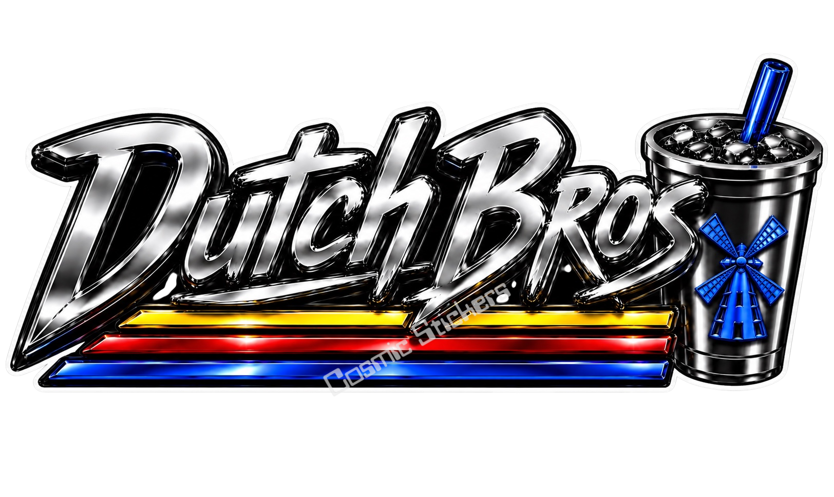 Fan-Made Dutch Bros Chrome Edition | Sticker – Collector Edition Vinyl Sticker