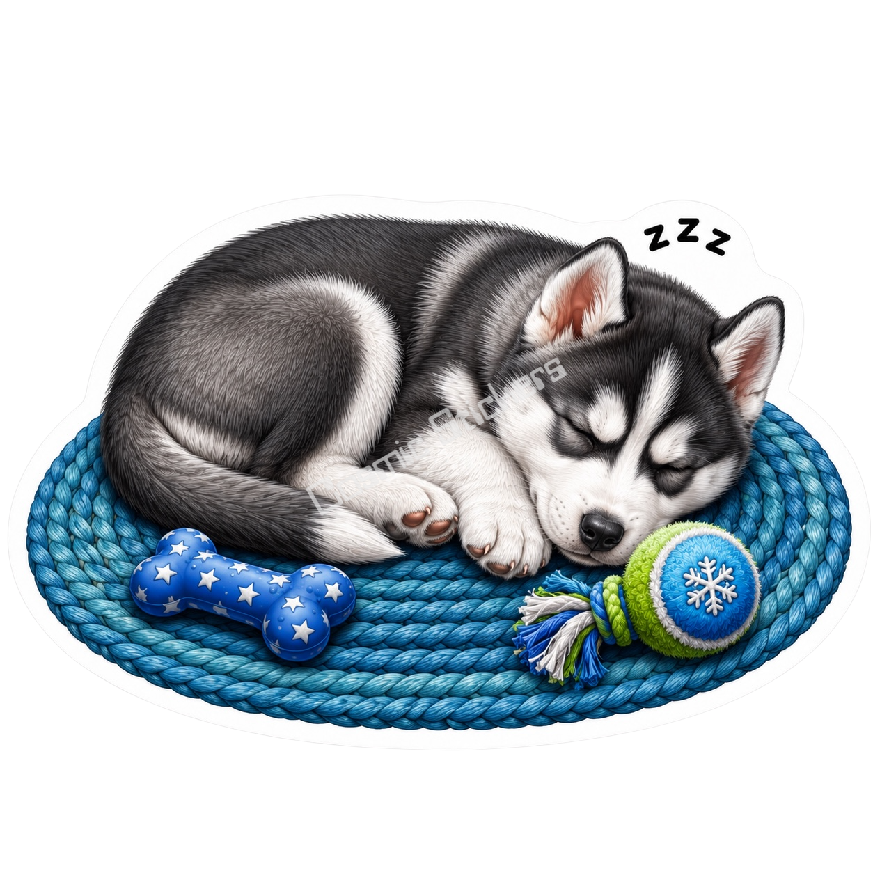Paws & Dreams - Siberian Husky premium die-cut vinyl sticker by Cosmic Stickers