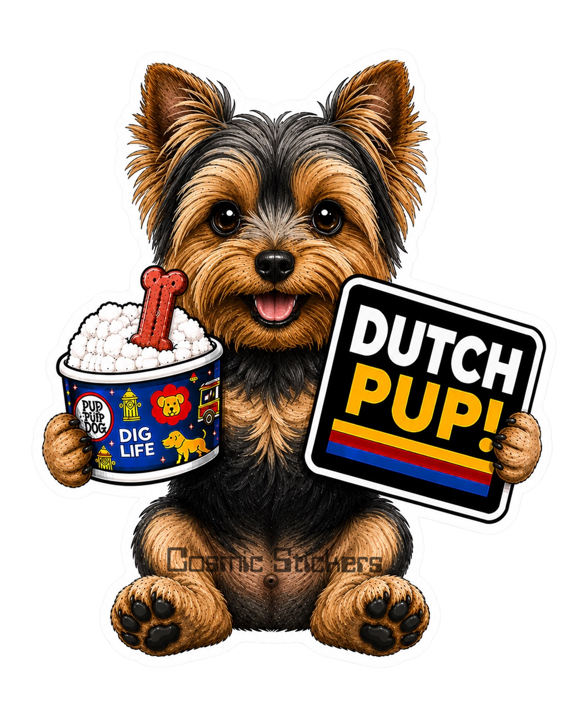 Fan-Made Dutch Pups! - Yorkshire Terrier Vinyl Sticker