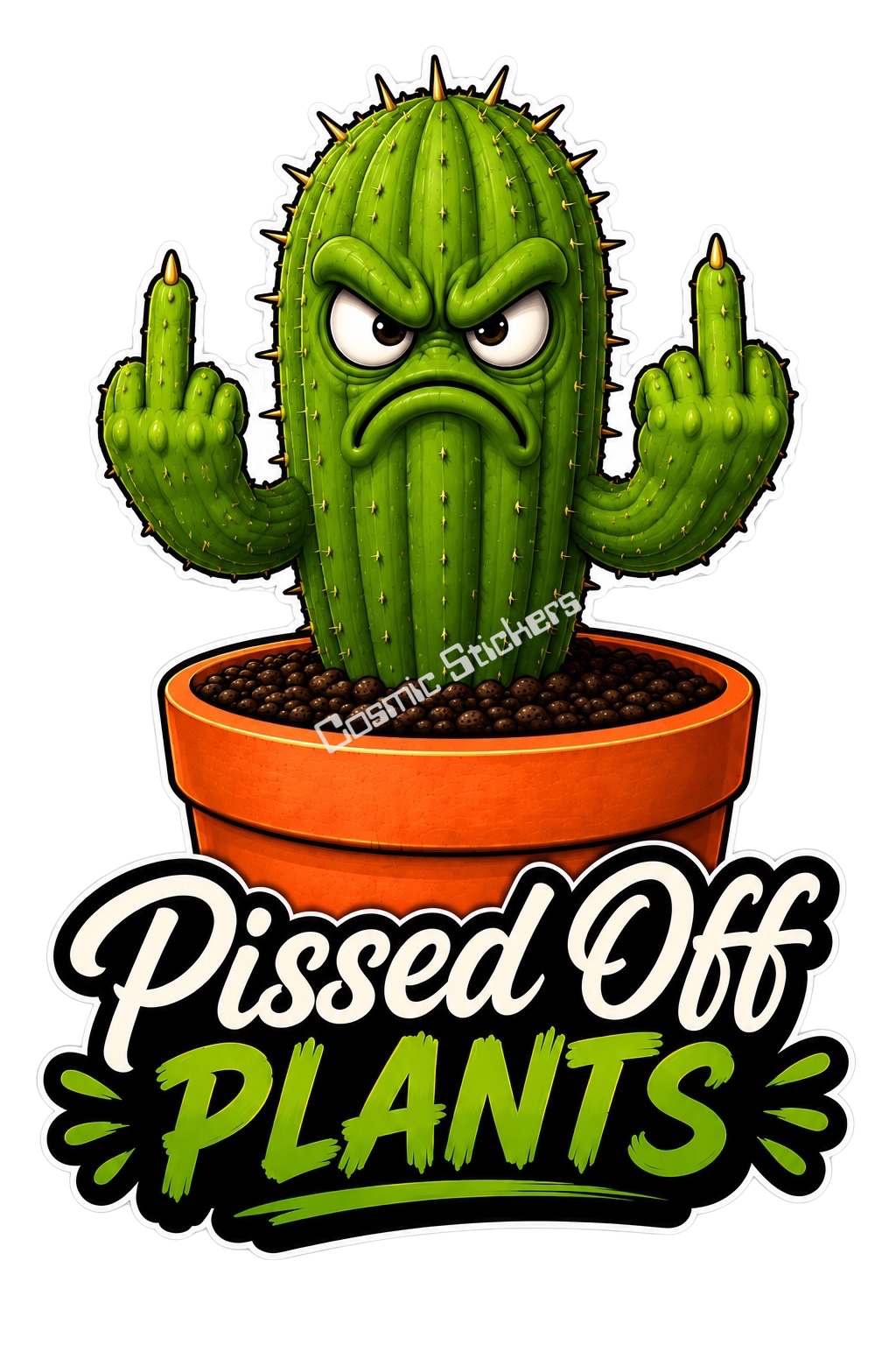 Pissed Off Plants – Attitude in a Pot Vinyl Sticker