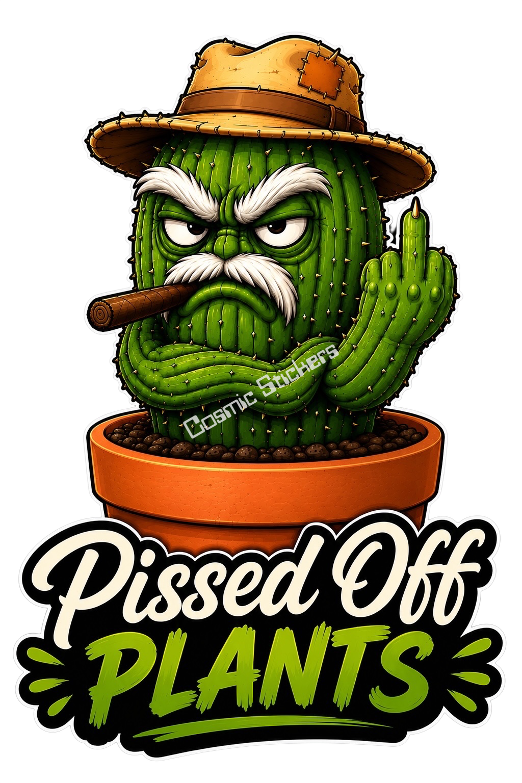 Pissed Off Plants – Moody Greenery Vinyl Sticker