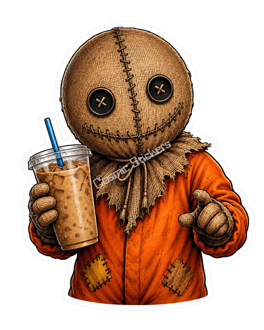 Caffeinated Nightmares - Sam #1 premium die-cut vinyl sticker by Cosmic Stickers