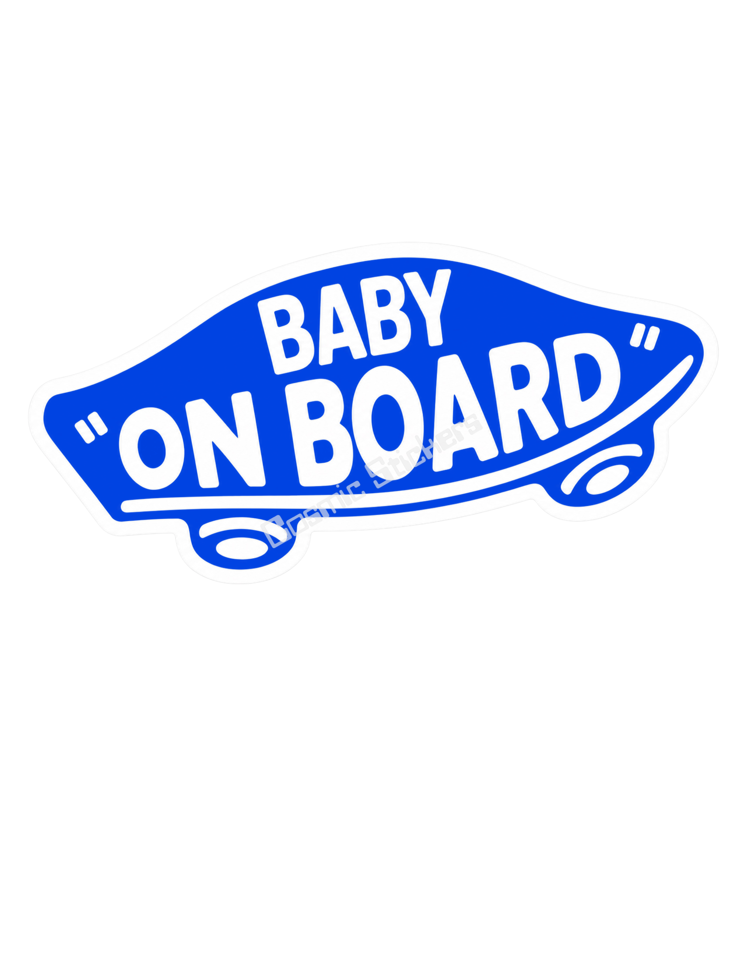 Baby On Board - Blue Skateboard