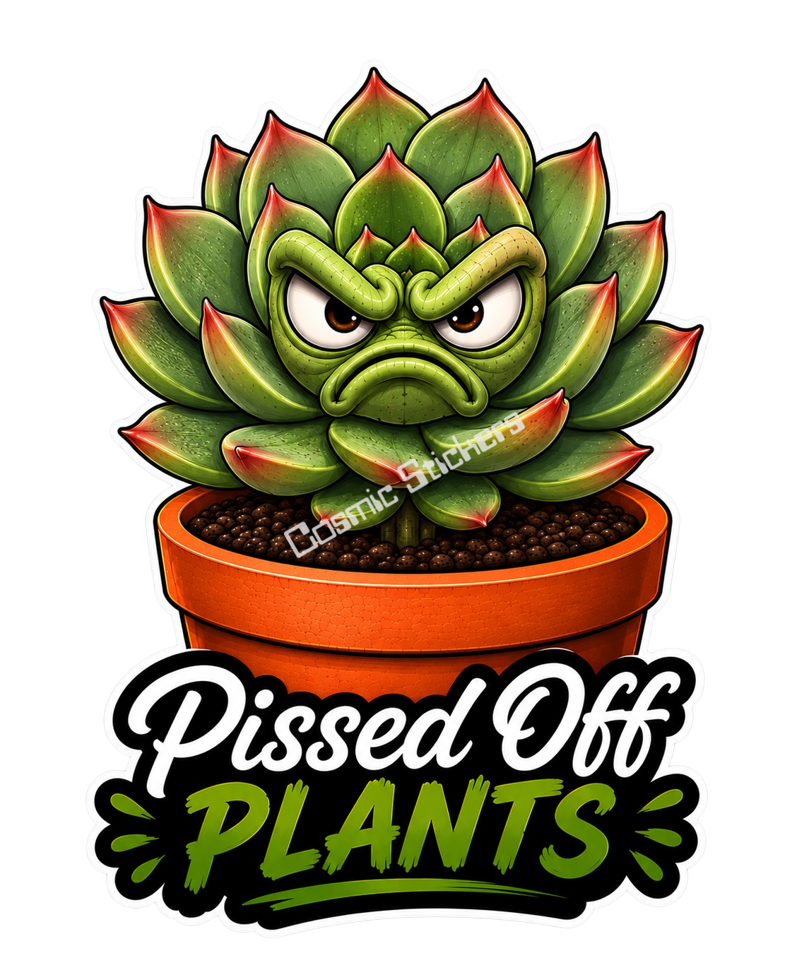 Pissed Off Plants – Sharp Temper Vinyl Sticker