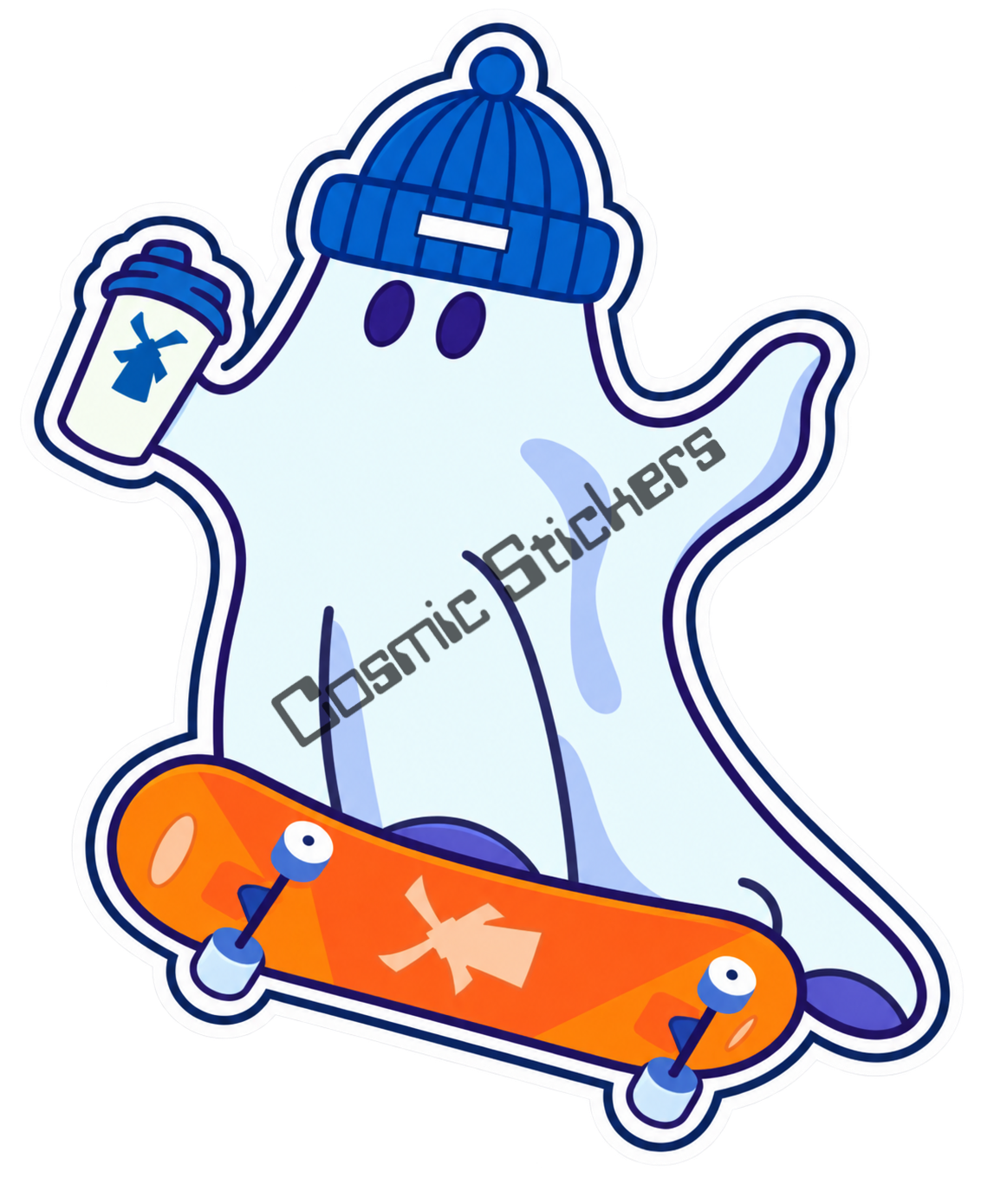 Fan-Made Dutch Bros Skate Ghost Sticker