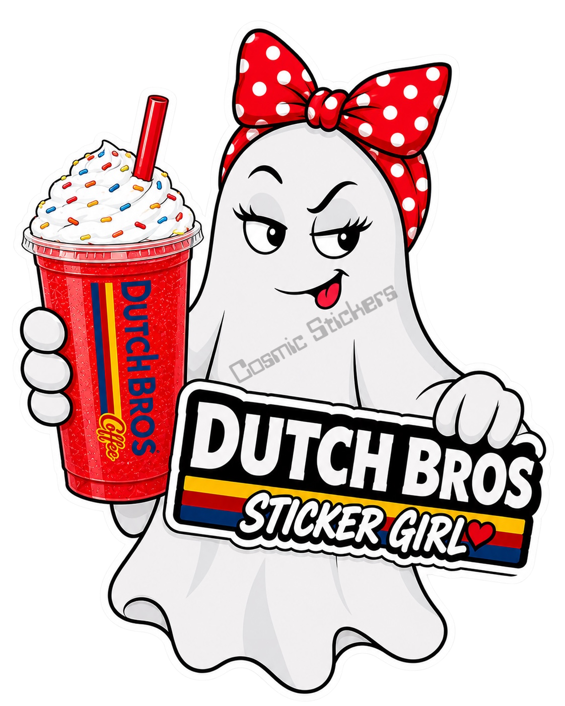 Fan-made Boo Crew Haunted Roast Dutch Bros inspired vinyl sticker