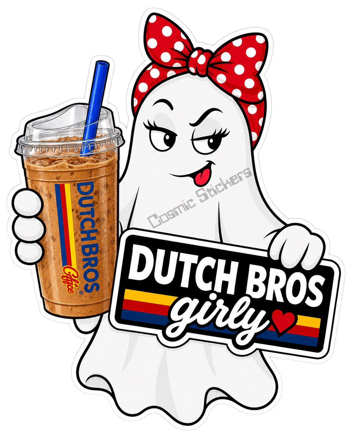 Fan-Made Boo Crew – Ghost Cup | Dutch Bros Inspired Vinyl Sticker
