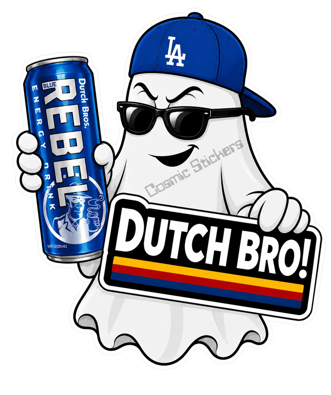 Fan-made Boo Crew Caffeine Crypt Dutch Bros inspired vinyl sticker