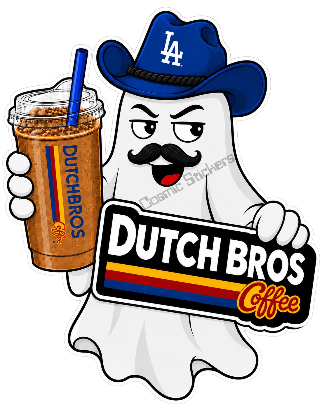 Fan-Made Boo Crew – Ghost Shift | Dutch Bros Inspired Vinyl Sticker