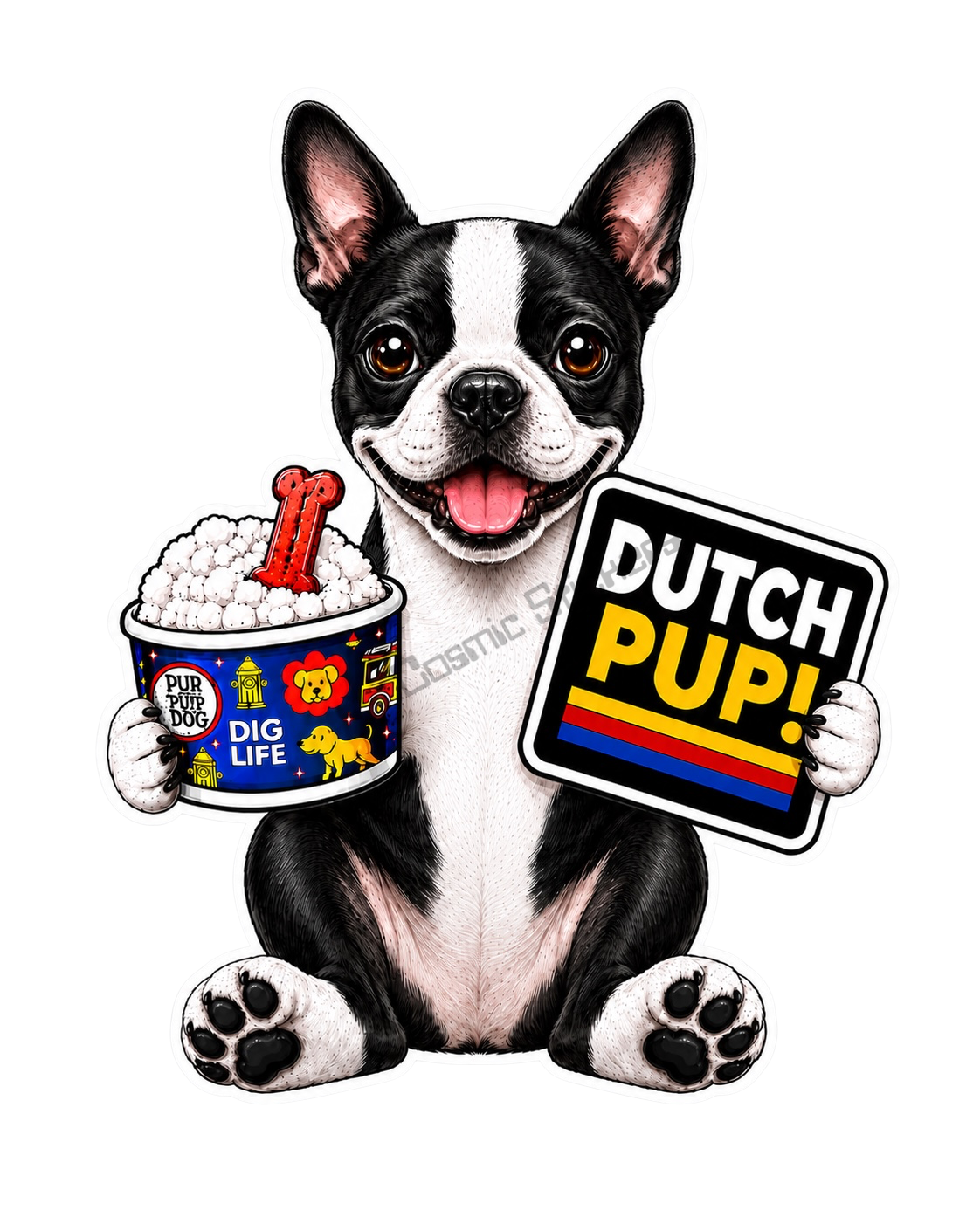 Fan-Made Dutch Pups! - Boston Terrier Vinyl Sticker