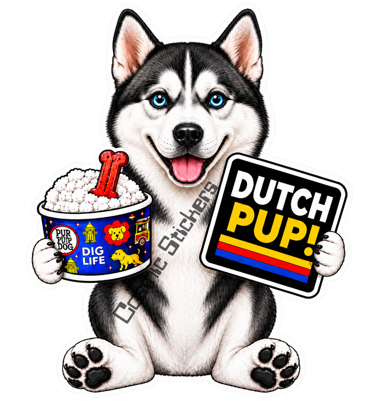 Fan-Made Dutch Pups! - Siberian Husky Vinyl Sticker